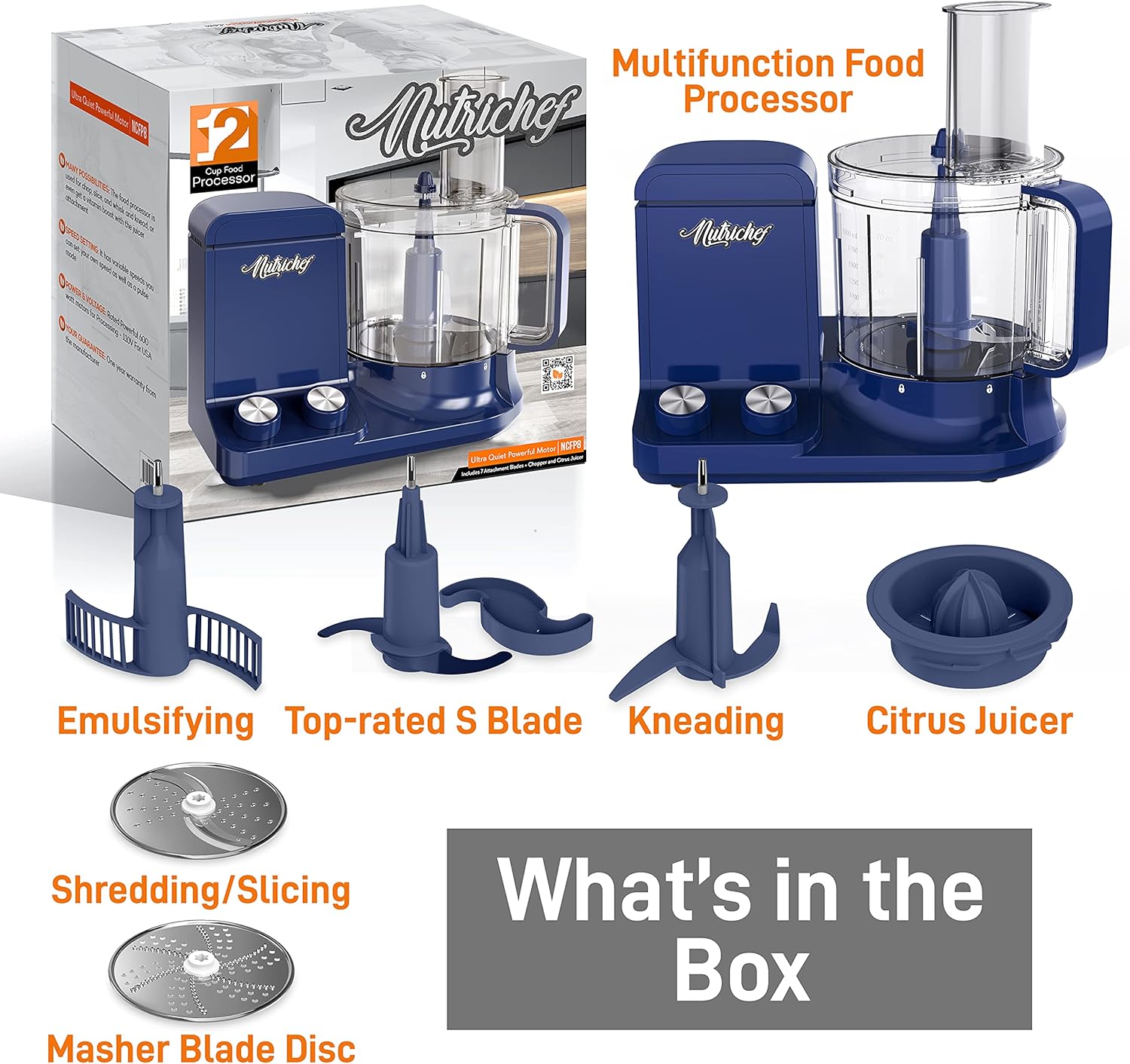NutriChef 12 Cup Food Processor - Image 8