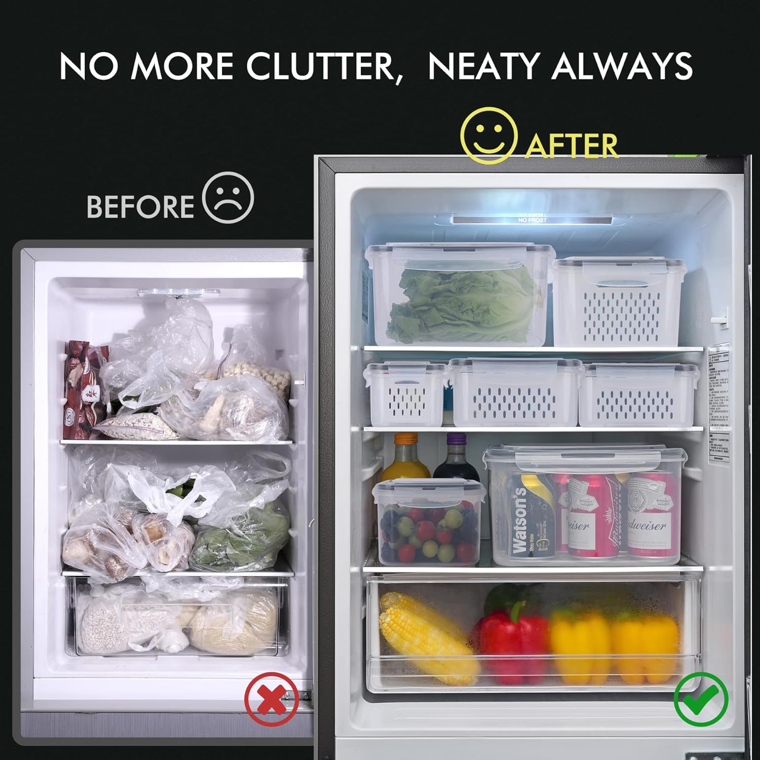 HOTEC Large Fruit Storage Container with Removable Colander - Image 5