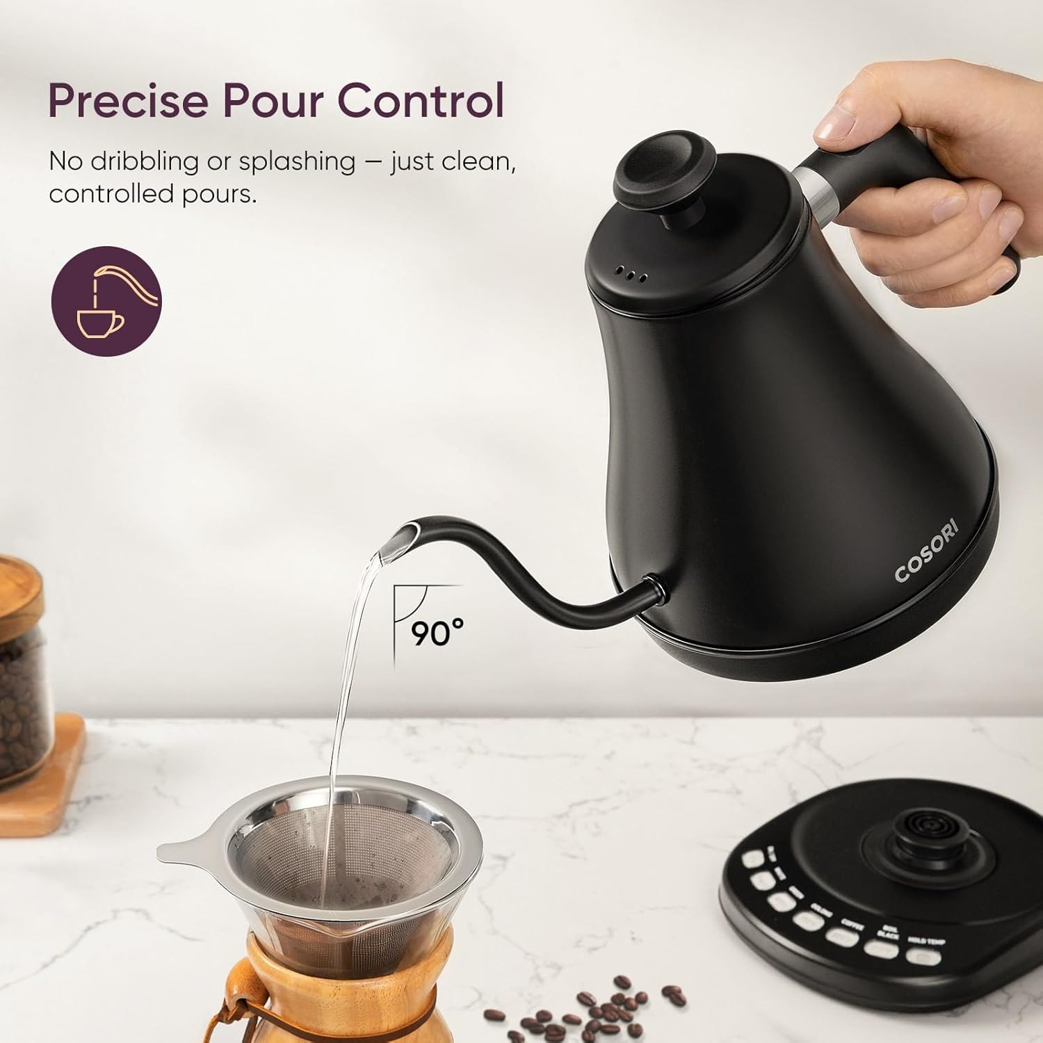 COSORI Gooseneck Kettle with 5 Temperature Presets - Image 4