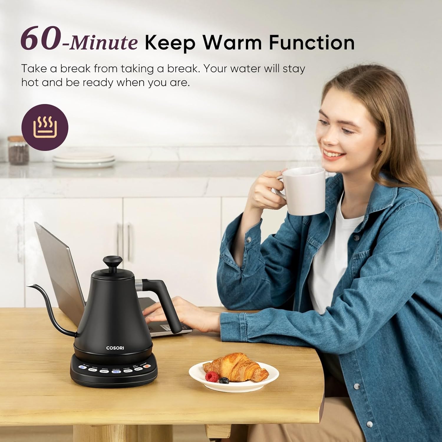 COSORI Gooseneck Kettle with 5 Temperature Presets - Image 6