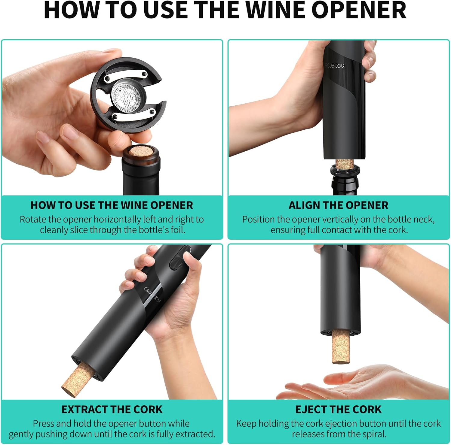 CIRCLE JOY Electric Wine Bottle Opener Set - Image 6