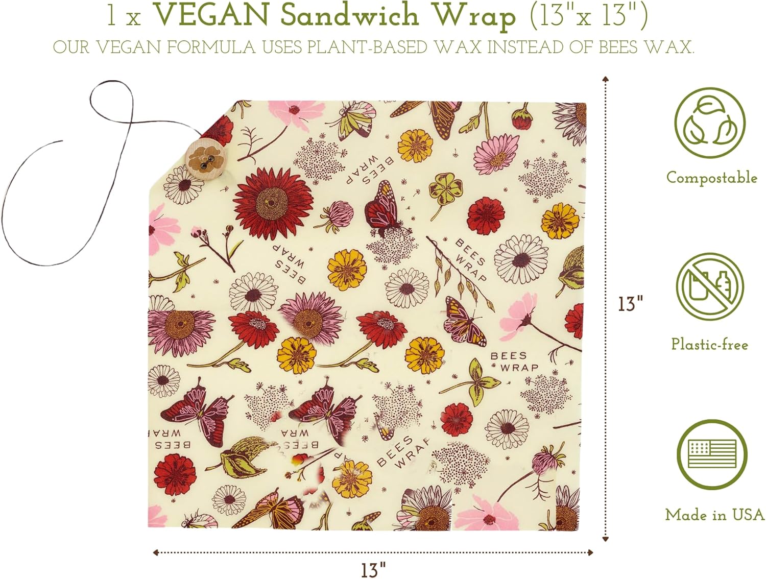 Vegan Beeswax Wraps for Food Storage - Image 3