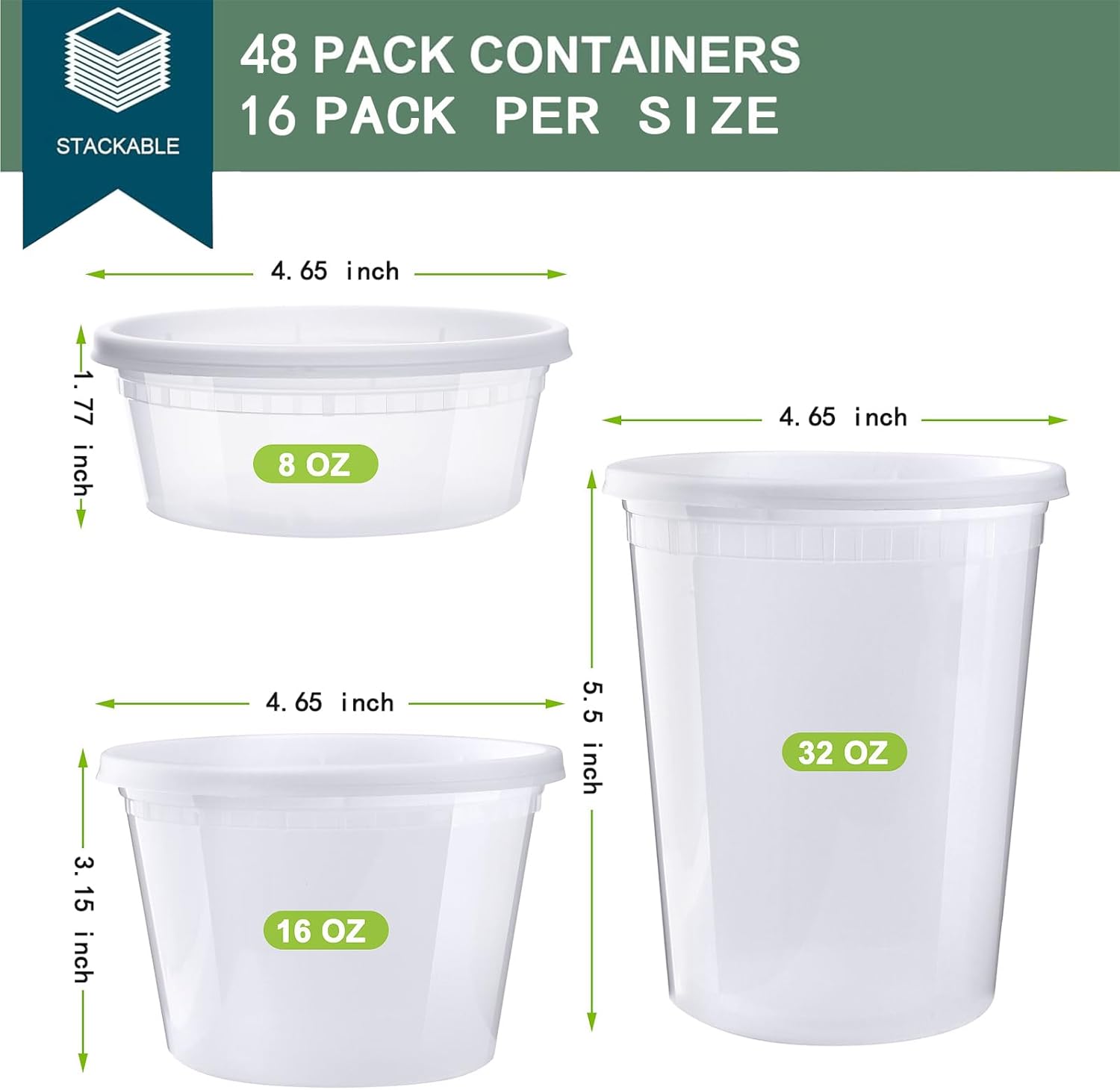 Deli Containers with Lids 48 Sets Food Storage Containers for Restaurant and Home Use - Image 3