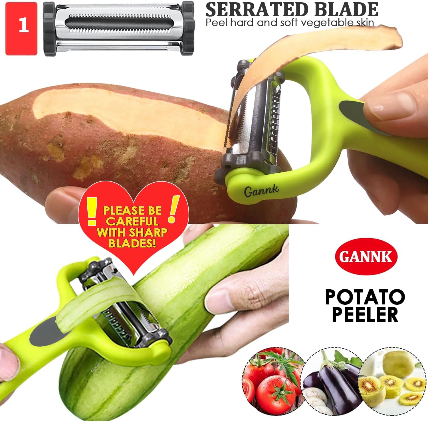 GANNK 3-in-1 Vegetable Peeler - Image 3