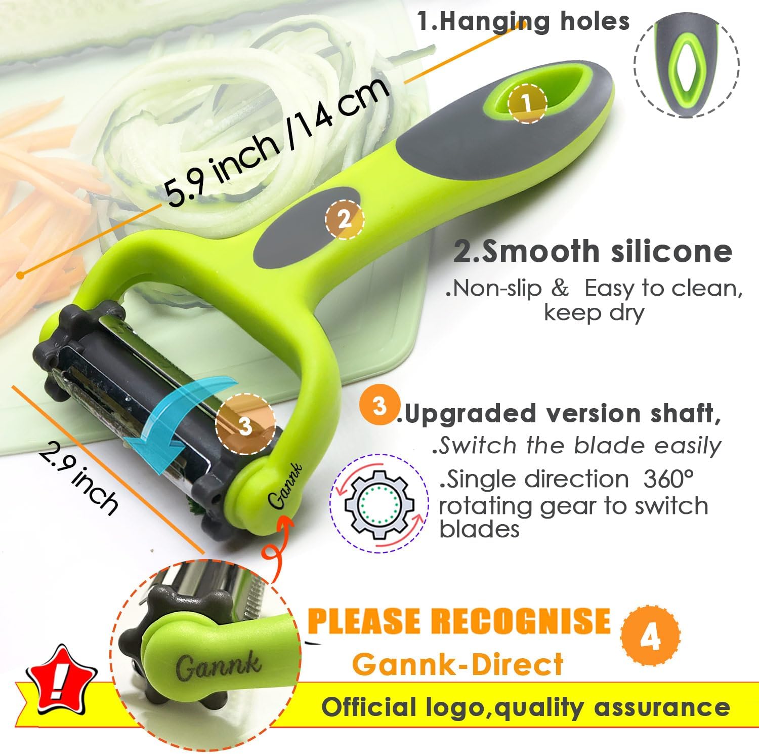 GANNK 3-in-1 Vegetable Peeler - Image 5