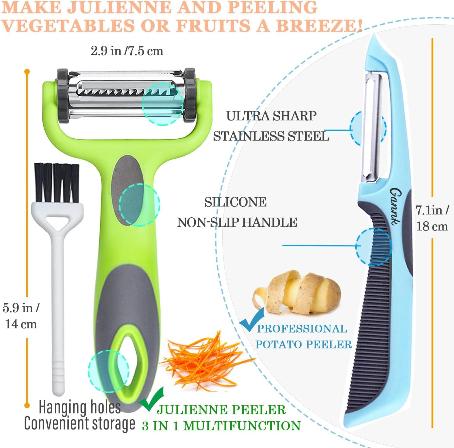 GANNK 3-in-1 Vegetable Peeler - Image 9