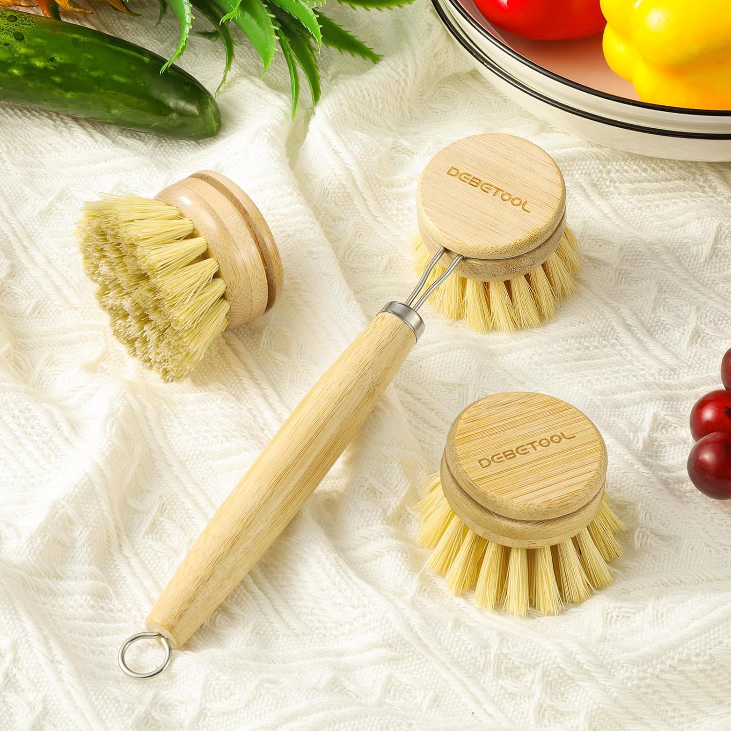 Natural Wooden Dish Brush with Sisal Fiber for Kitchen Cleaning - Image 8