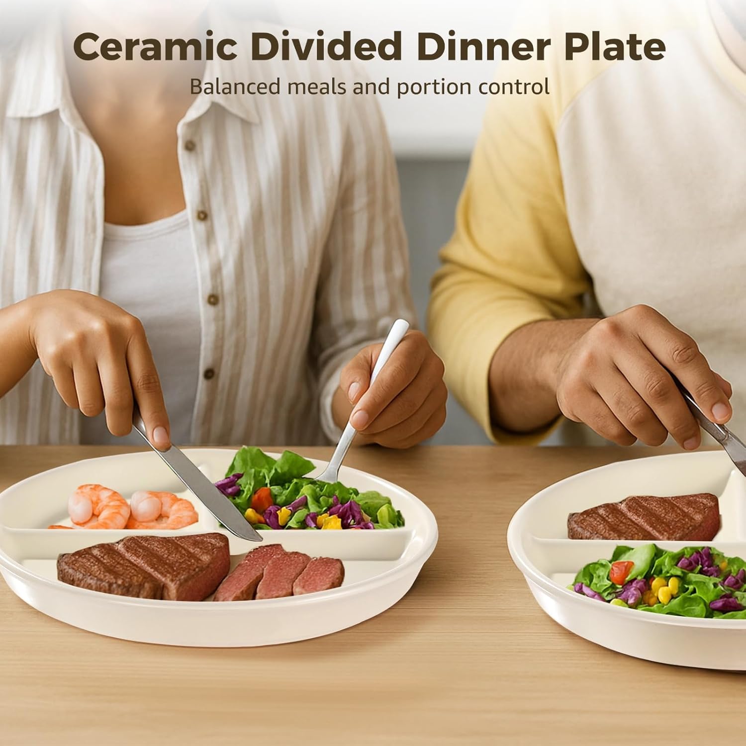 Ceramic Portion Control Plate for Balanced Meals - Image 3