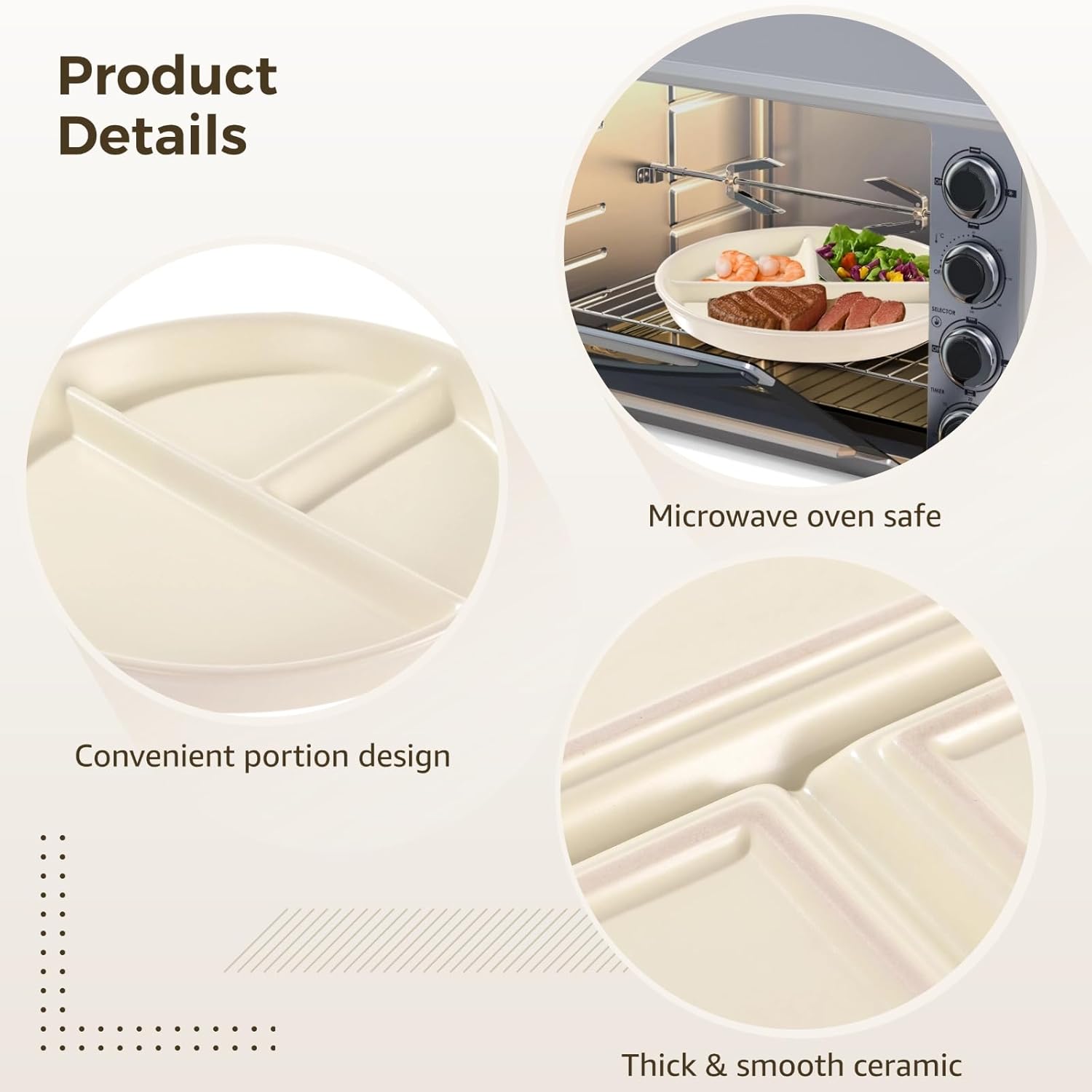 Ceramic Portion Control Plate for Balanced Meals - Image 4