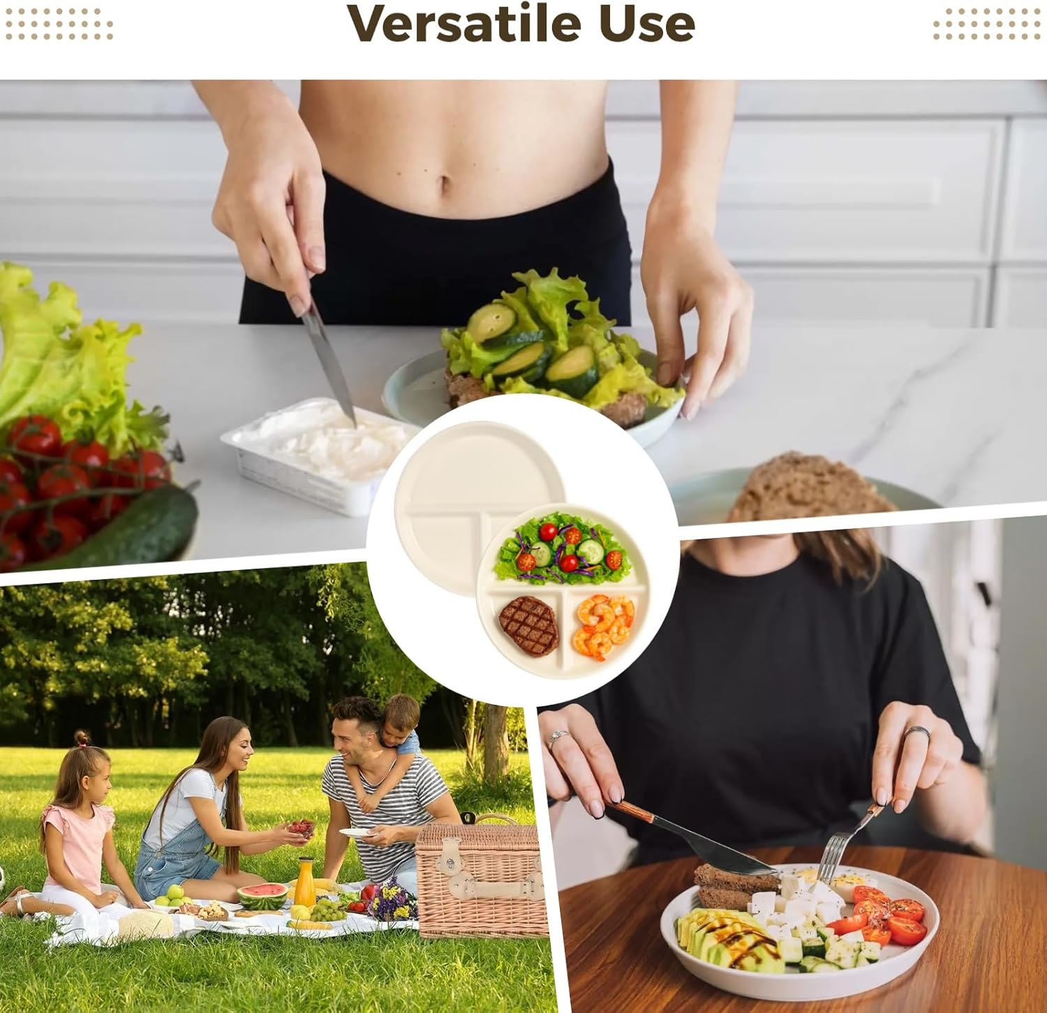 Ceramic Portion Control Plate for Balanced Meals - Image 6