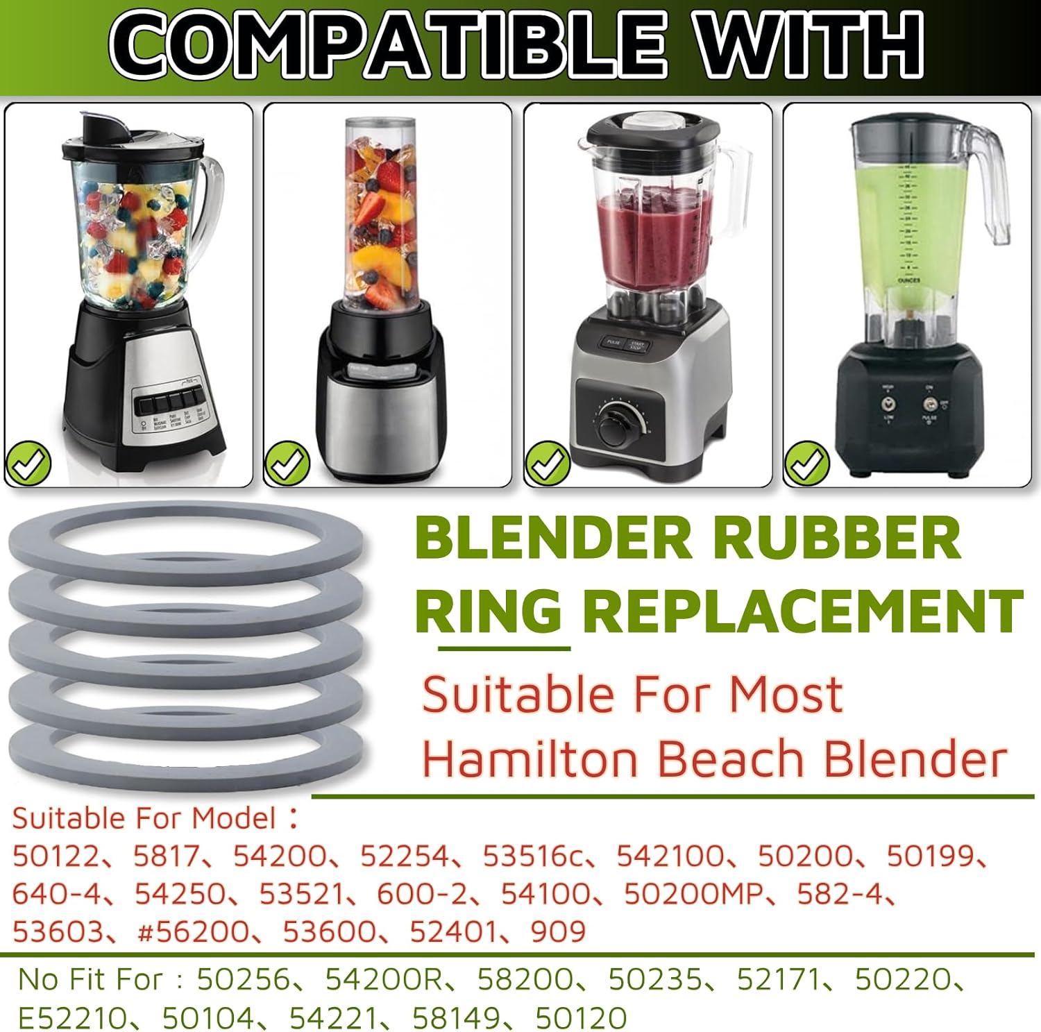 Blender O-Ring Gasket Seal 5 PCS for Hamilton Beach Replacement Parts - Image 4