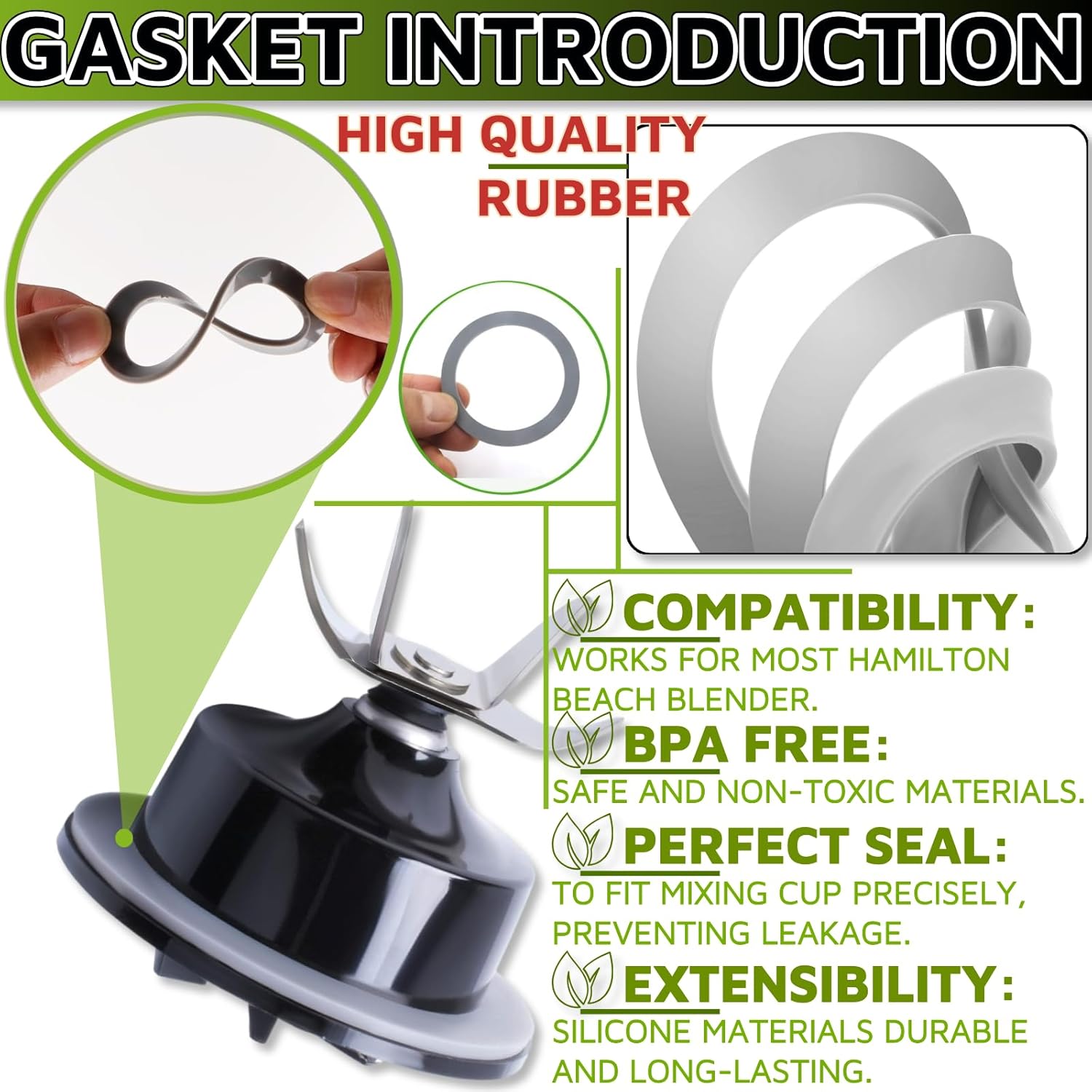 Blender O-Ring Gasket Seal 5 PCS for Hamilton Beach Replacement Parts - Image 5