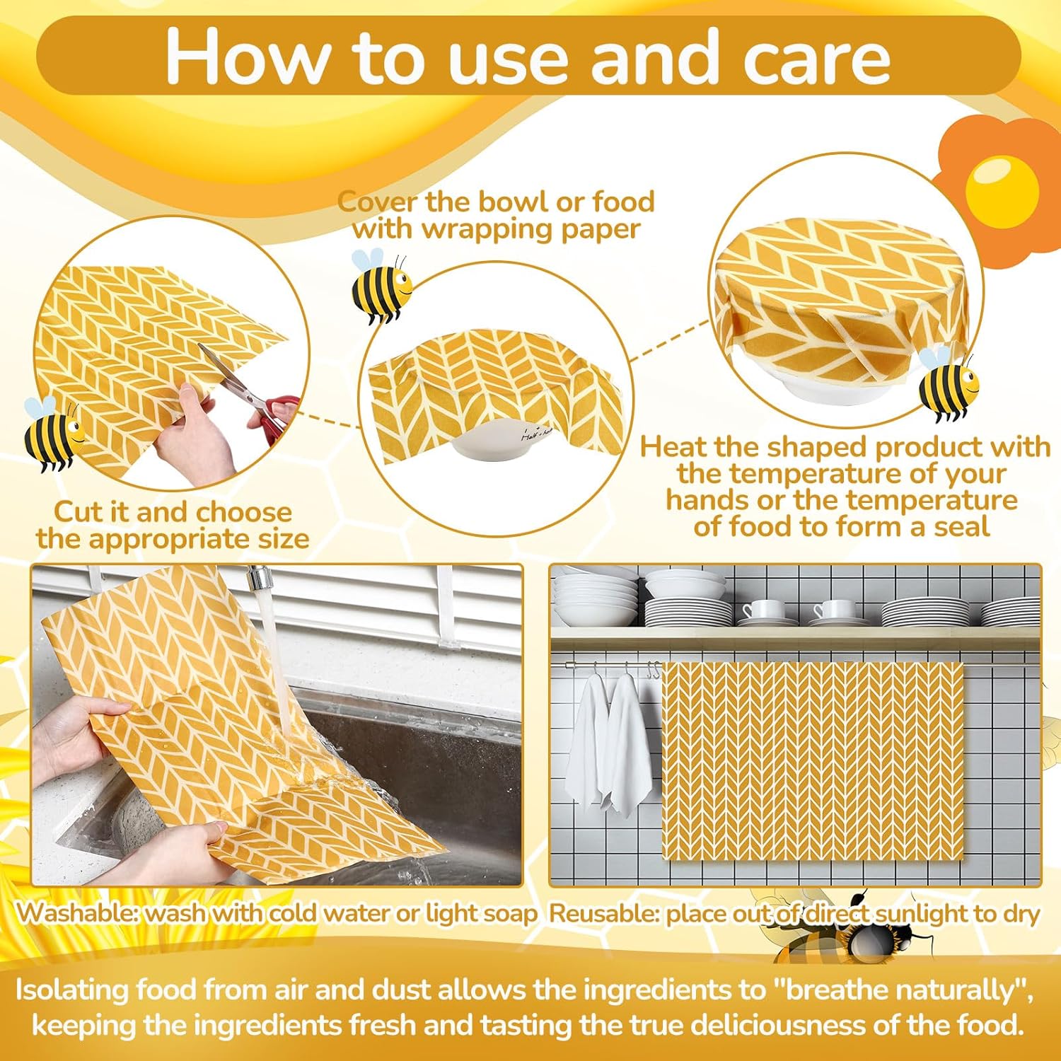 Reusable Beeswax Food Wrap - Image 4