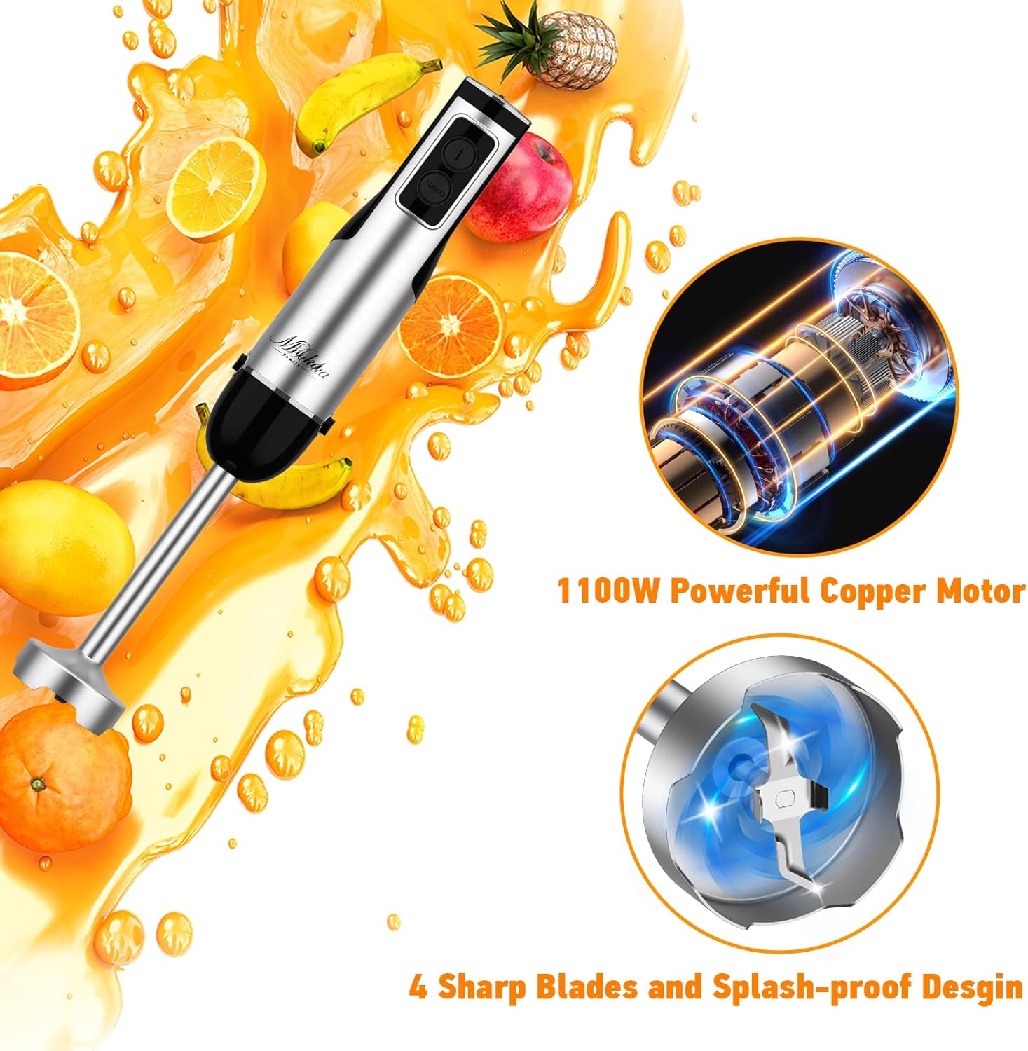 1100W 5-in-1 Handheld Immersion Blender - Image 3