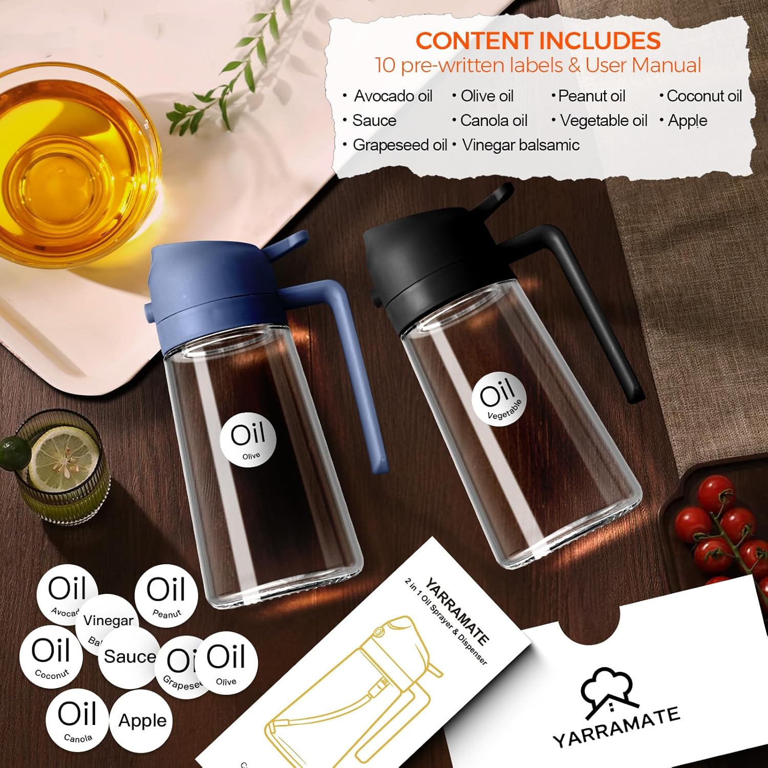 YARRAMATE Glass Olive Oil Sprayer for Cooking - Image 3