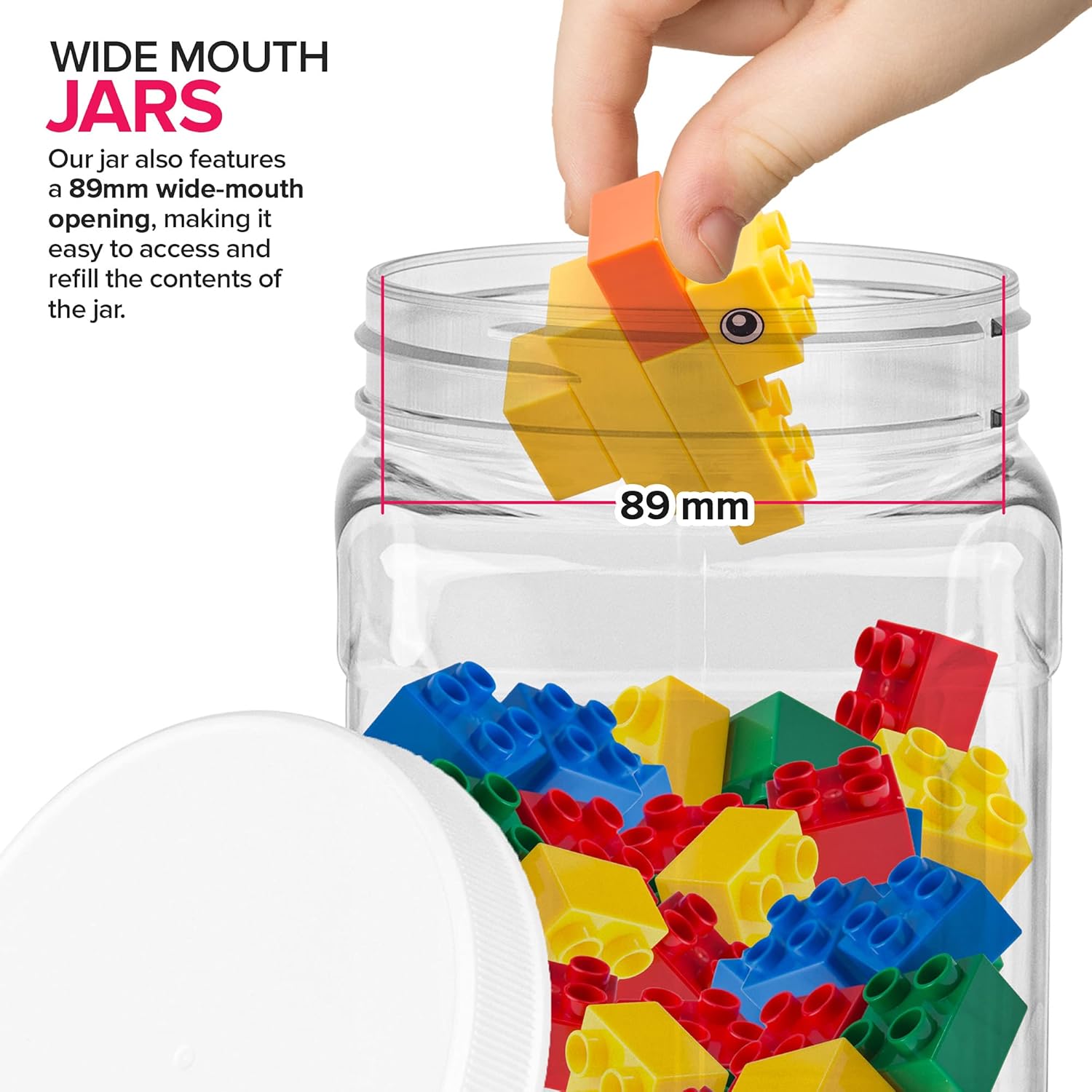 32 Oz Square Plastic Canisters with Lids - Image 5