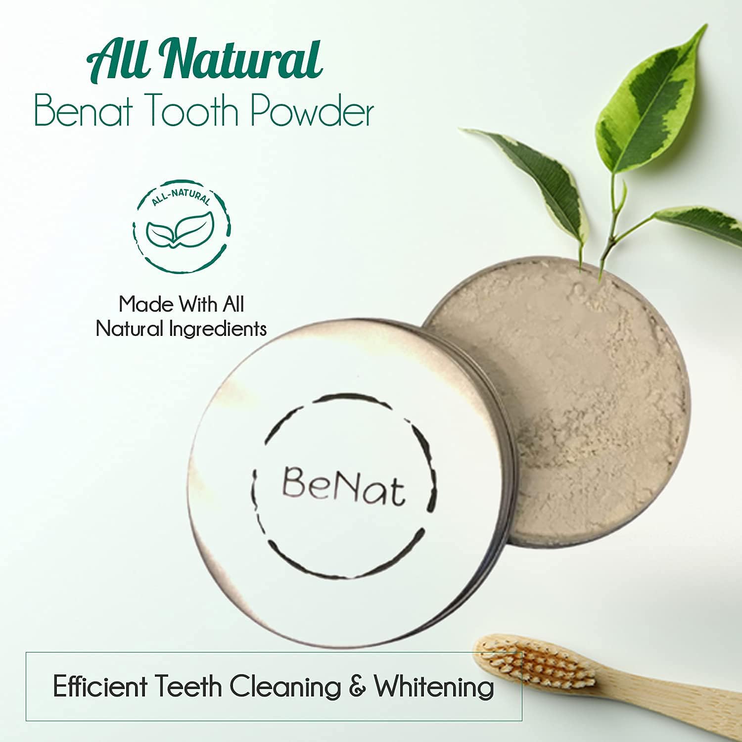 BeNat Natural Tooth Powder for Whitening and Fresh Breath - Image 3