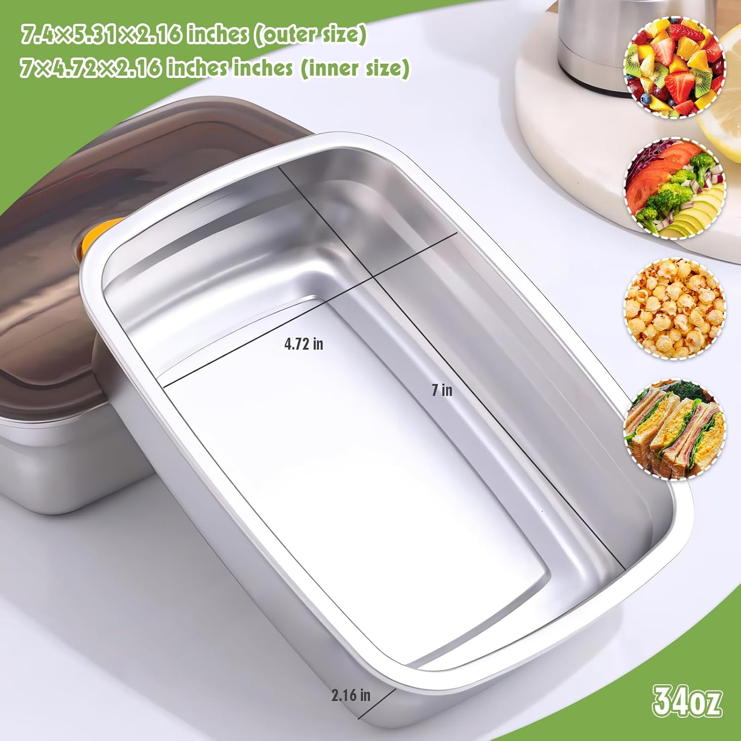 Stainless Steel Food Storage Containers with Leak-Proof Lids - Image 6