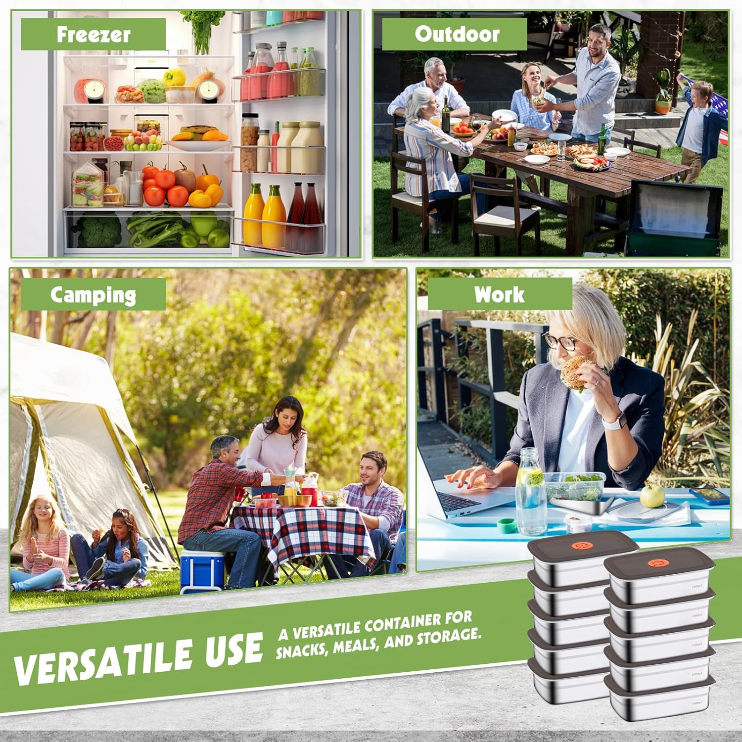 Stainless Steel Food Storage Containers with Leak-Proof Lids - Image 7