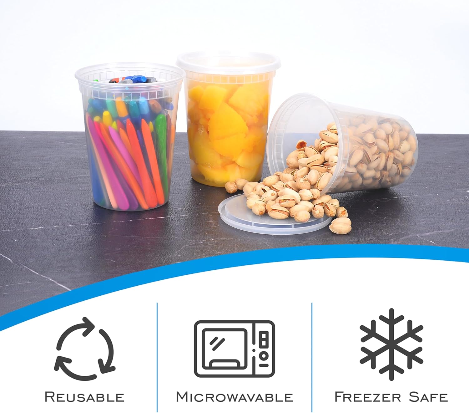 Plastic Deli Food Storage Containers with Airtight Lids - Image 4