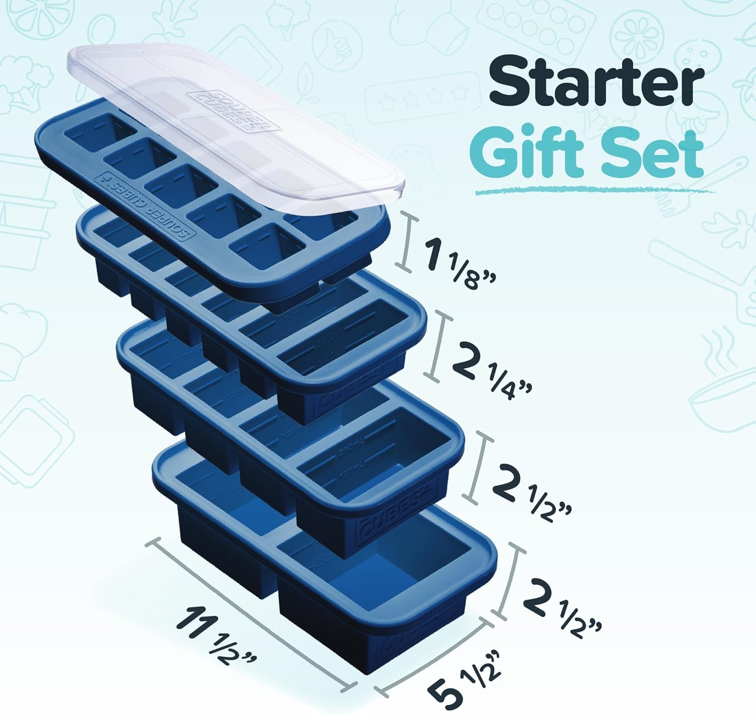 Souper Cubes Silicone Freezer Molds Gift Set - Image 3