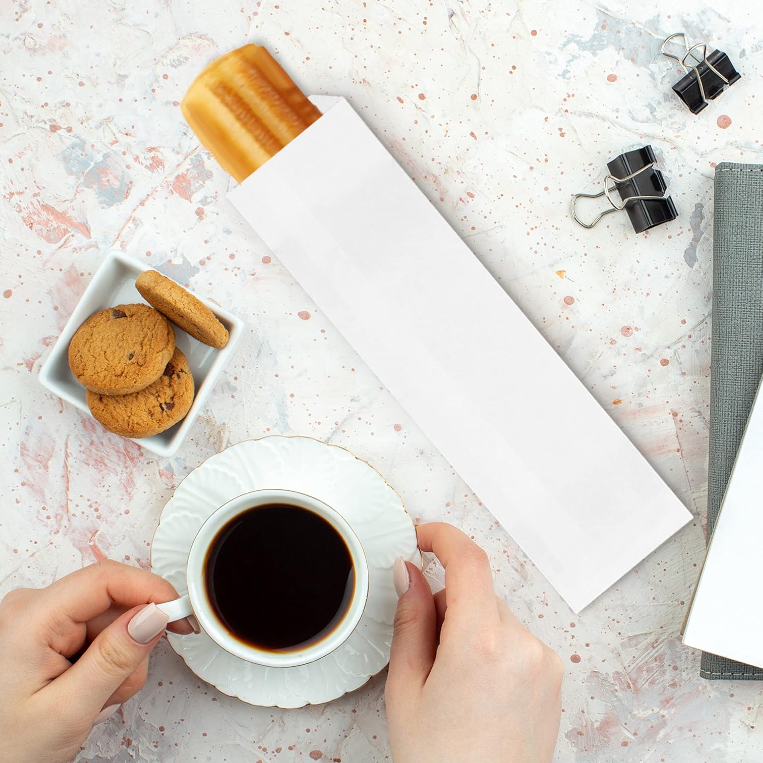 Baker Celebrations Disposable White Paper Flatware Bags - Image 6