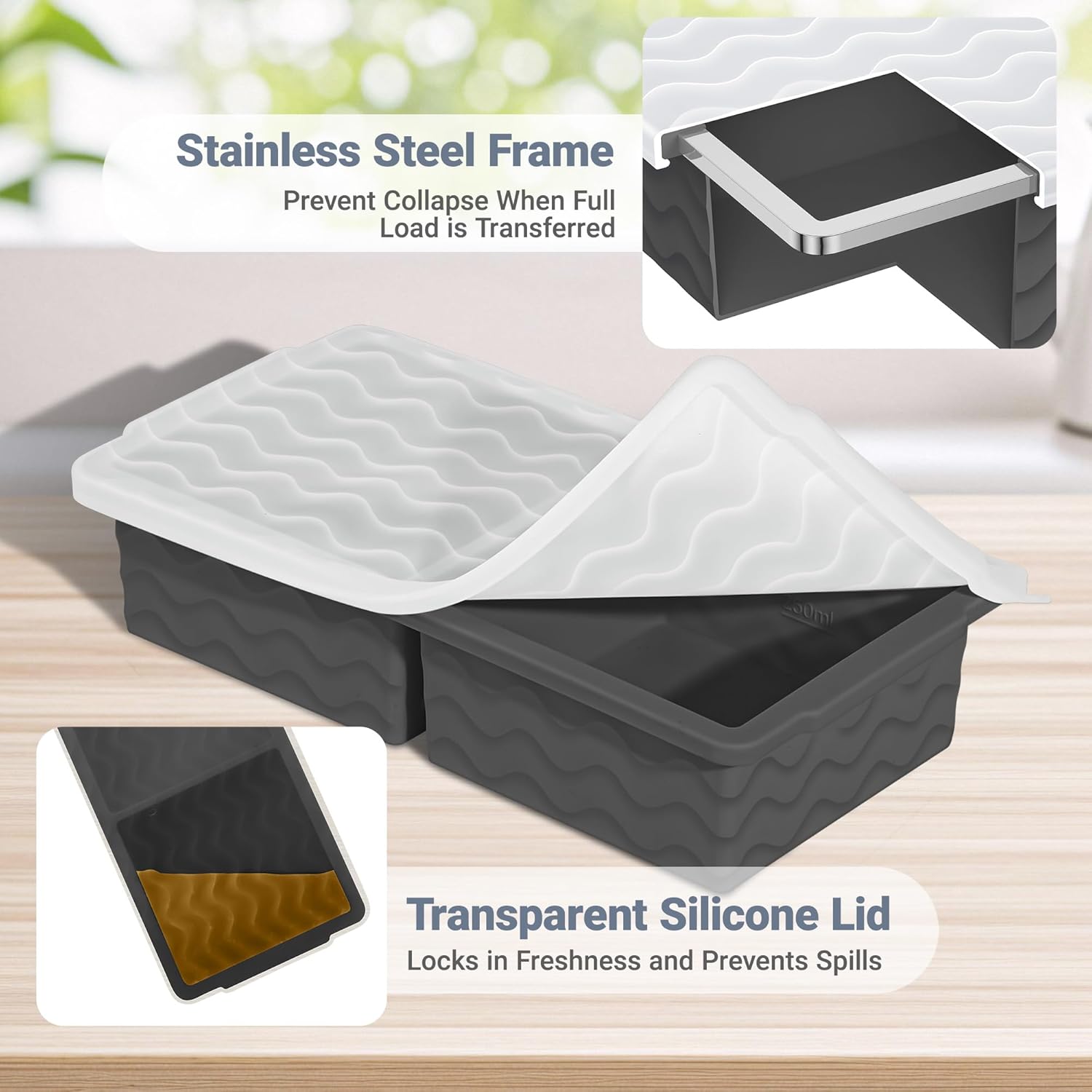 Aopigavi 2-Cup Freezer Tray with Lid - Image 5