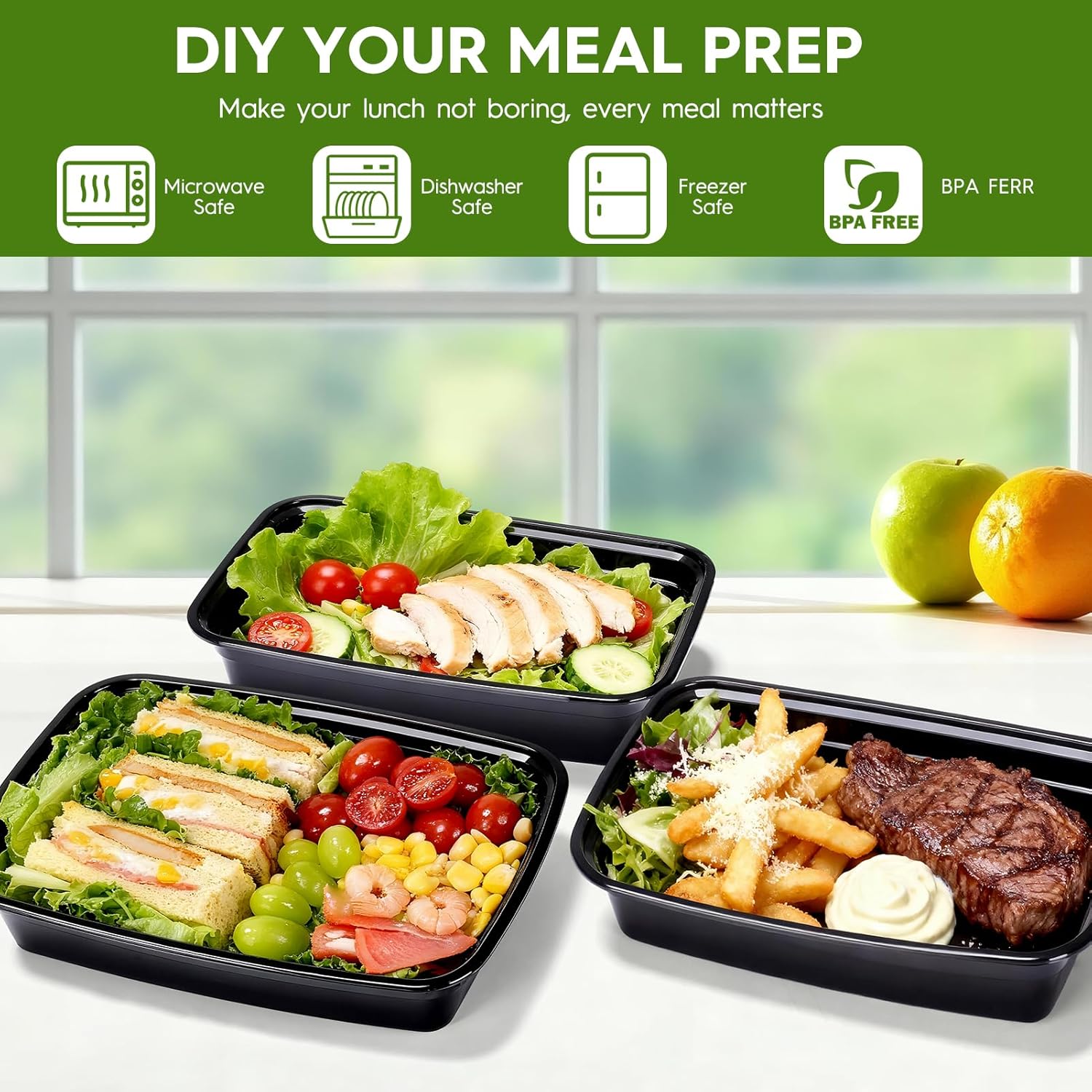 Glotoch 50 Pack Reusable Meal Prep Containers - Image 4