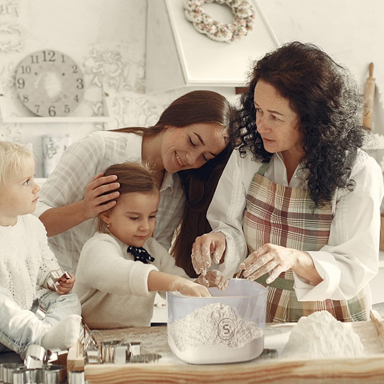 Rice Dispenser Container with Measuring Cup and Brush for Kitchen Pantry Organization - Image 6