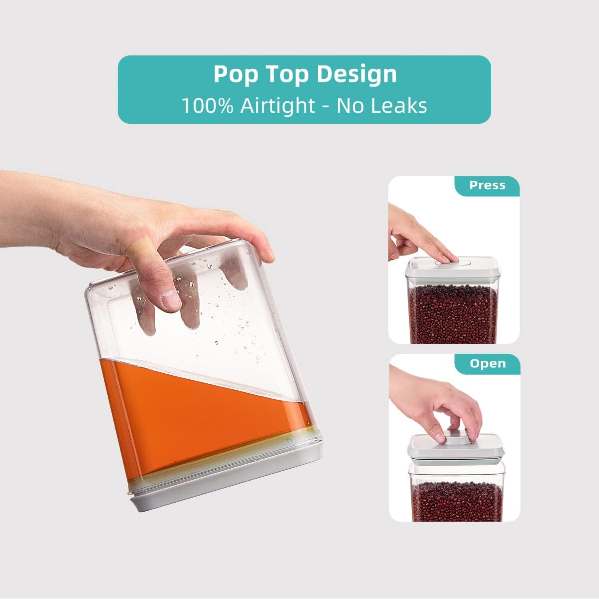 Ankou Pop Airtight Food Storage Containers with Lids for Kitchen Pantry Organizing - Image 4