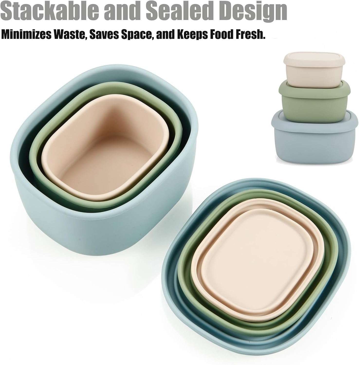 PandaEar Silicone Food Storage Containers with Lids - Image 6
