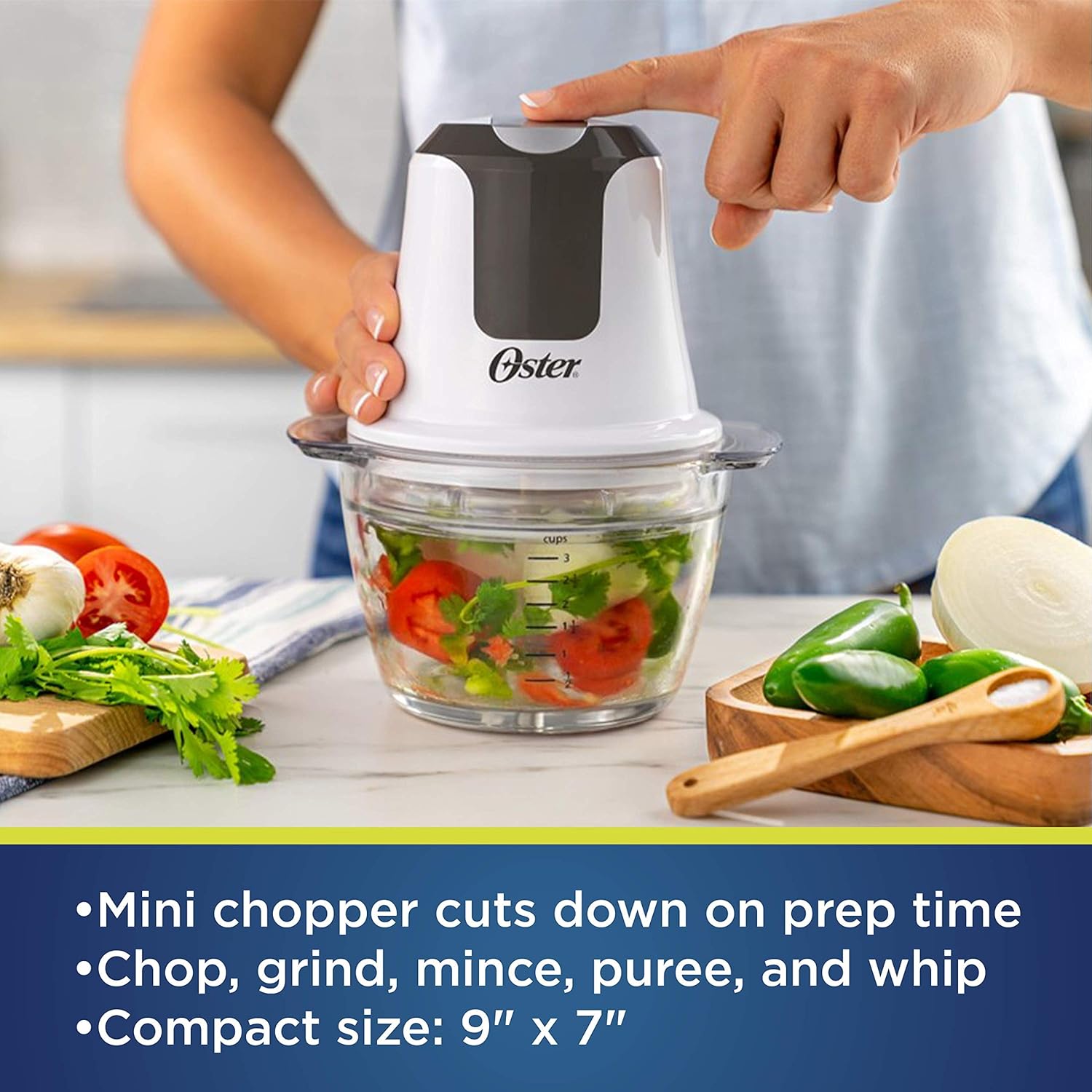 Mini Food Chopper with Glass Bowl - Image 3