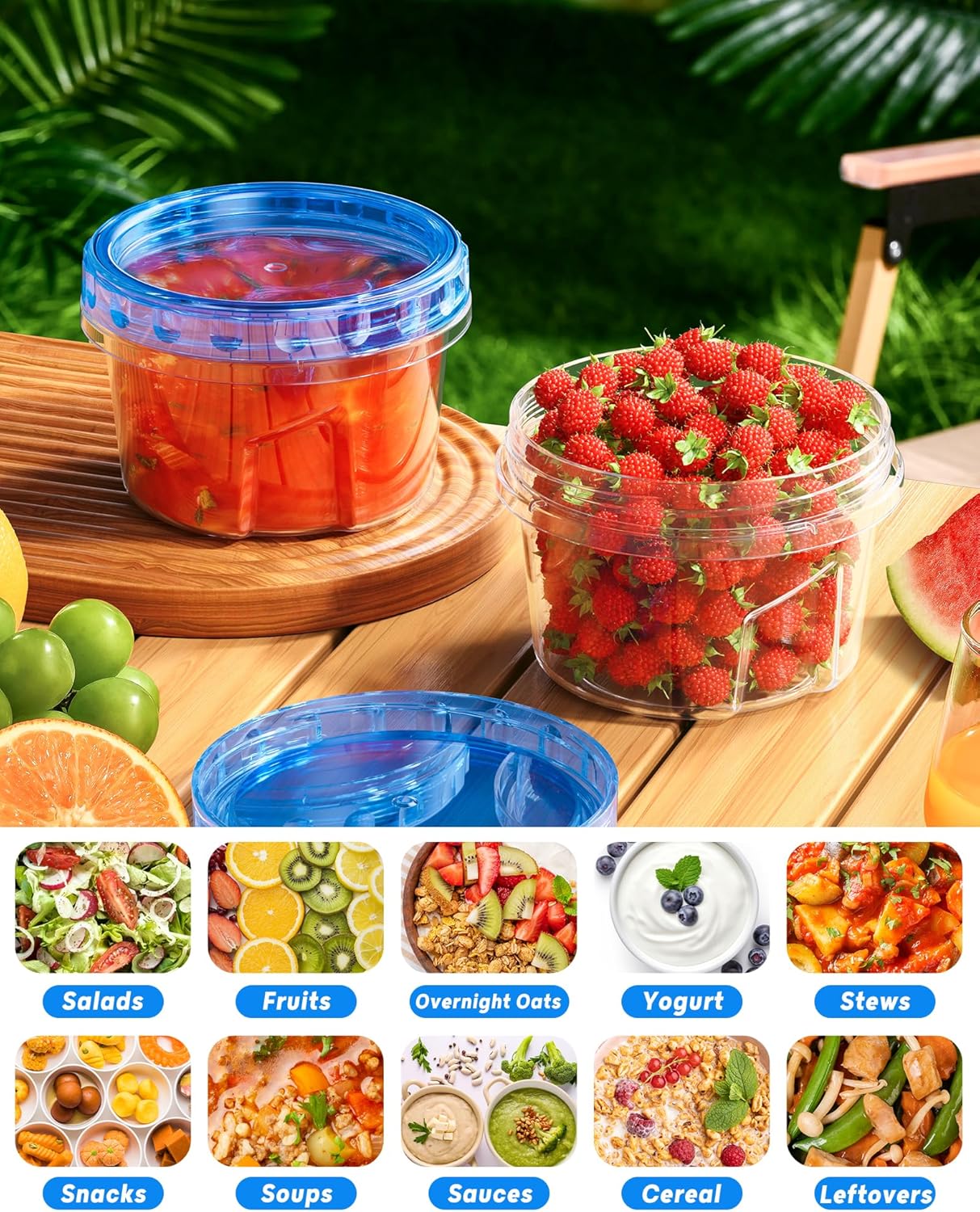 17oz Plastic Food Storage Containers with Twist Top Lids - Image 7