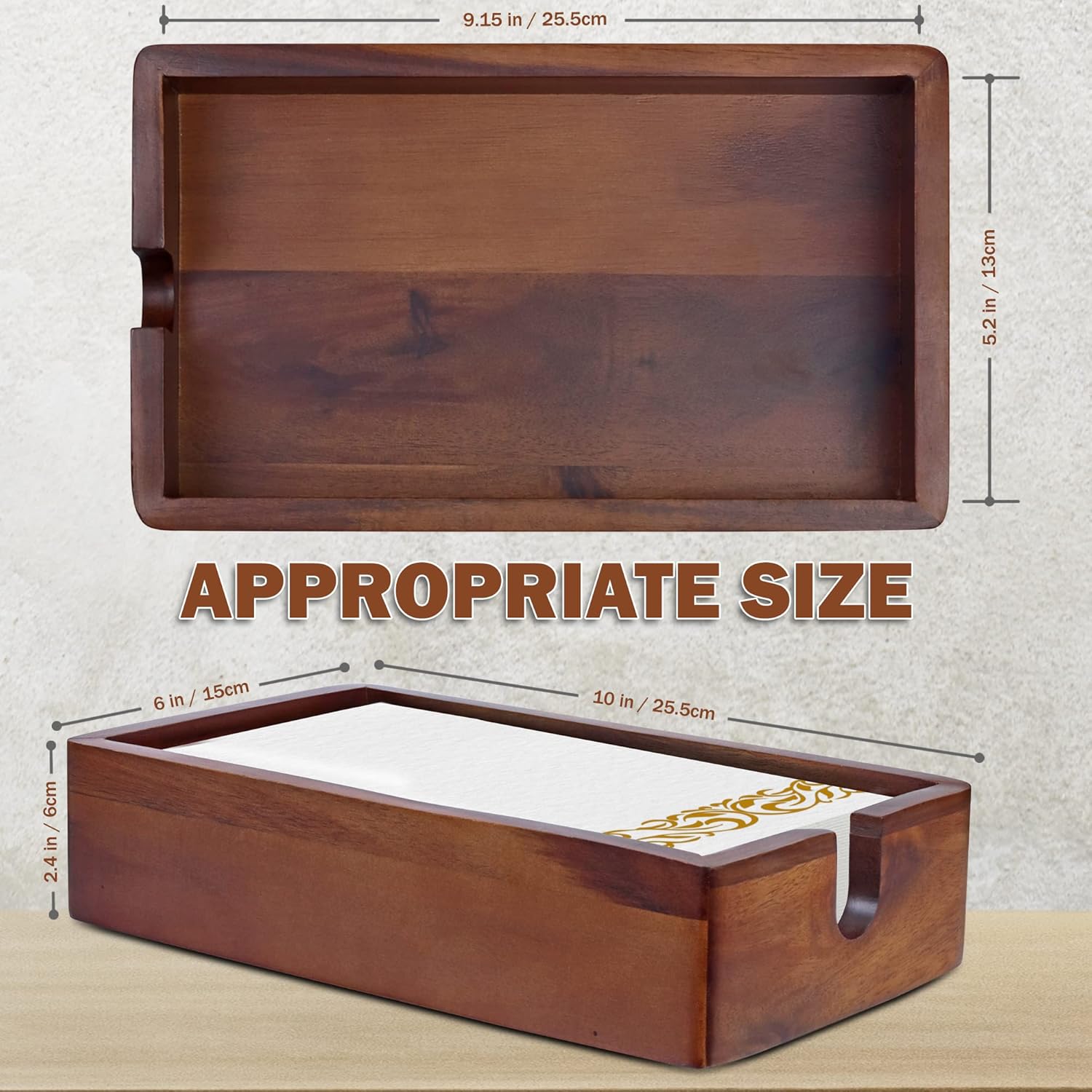 Acacia Guest Towel Napkin Holder - Image 3