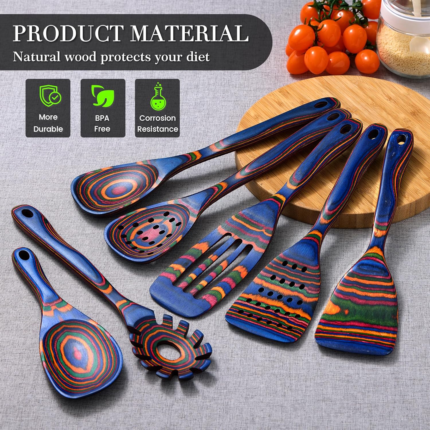 Heat-Resistant Wood Cooking Utensil Set - Image 4