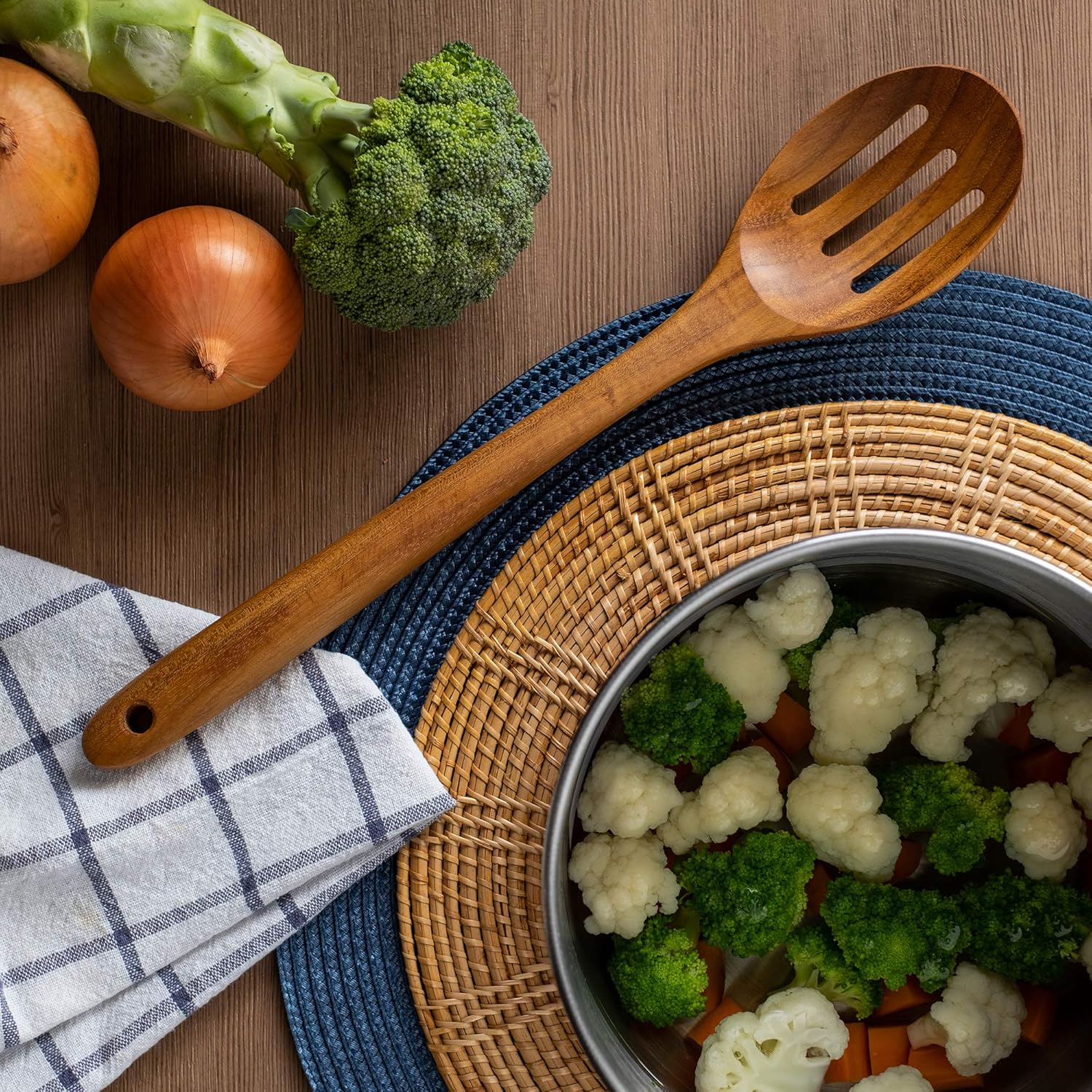 Handcrafted Golden Teak Wooden Spoons Set - Image 6