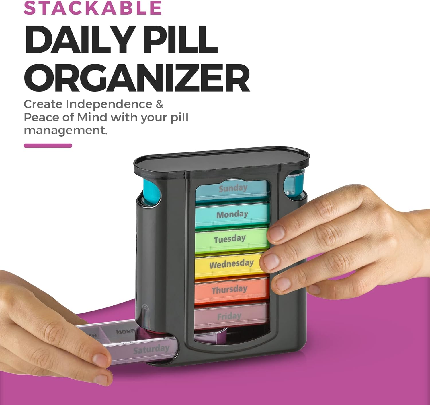 Weekly Pill Dispenser with 7 Compartments - Image 3