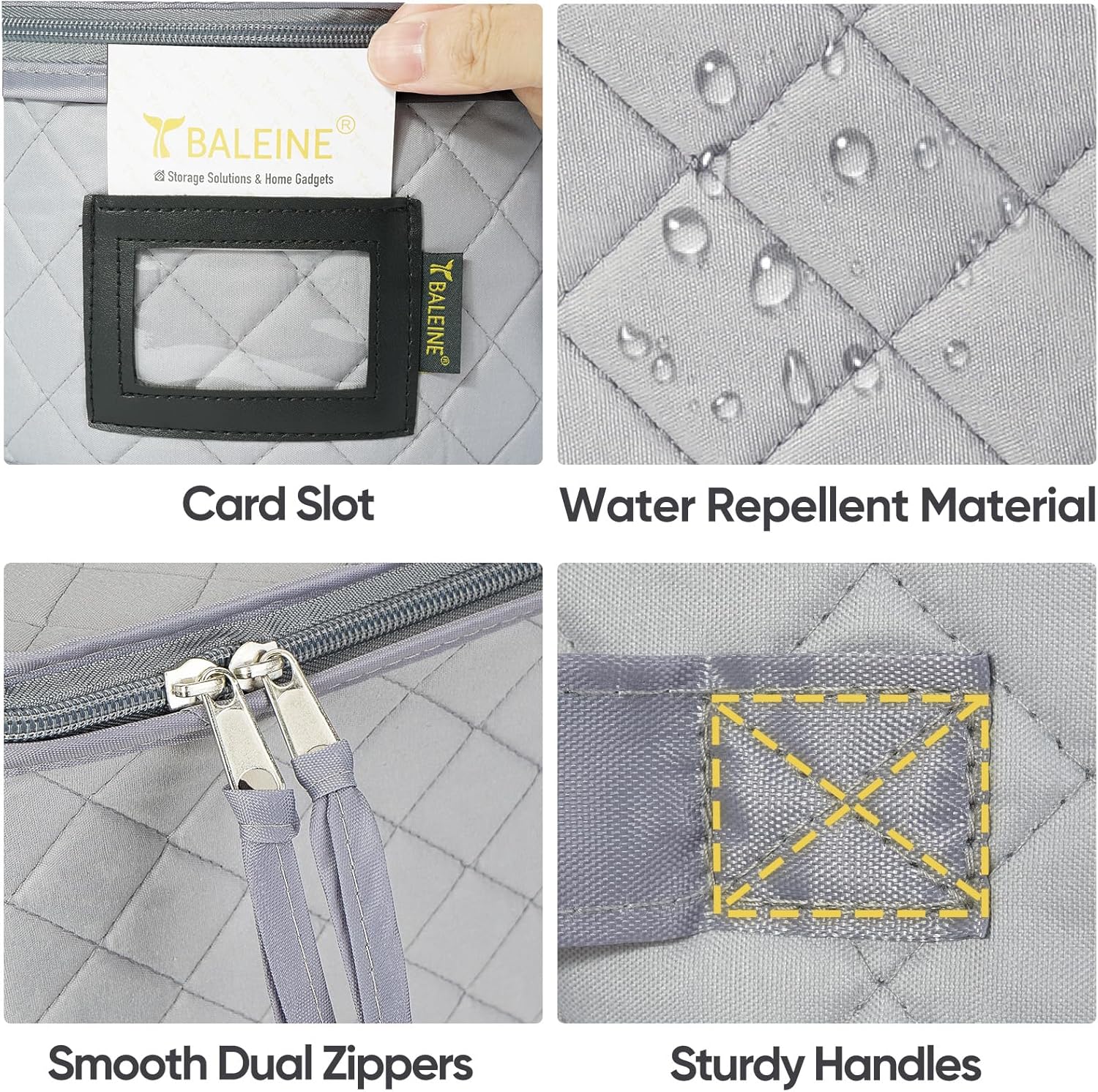 BALEINE Quilted Storage Containers for Wine Glasses and Dishes - Image 3