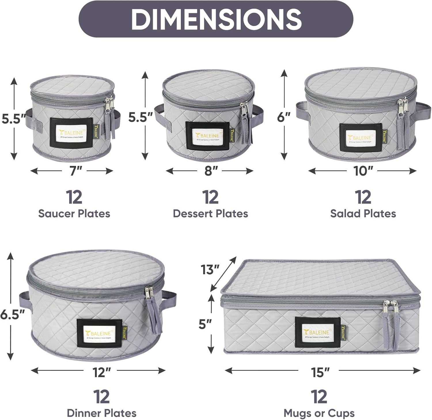 BALEINE Quilted Storage Containers for Wine Glasses and Dishes - Image 5