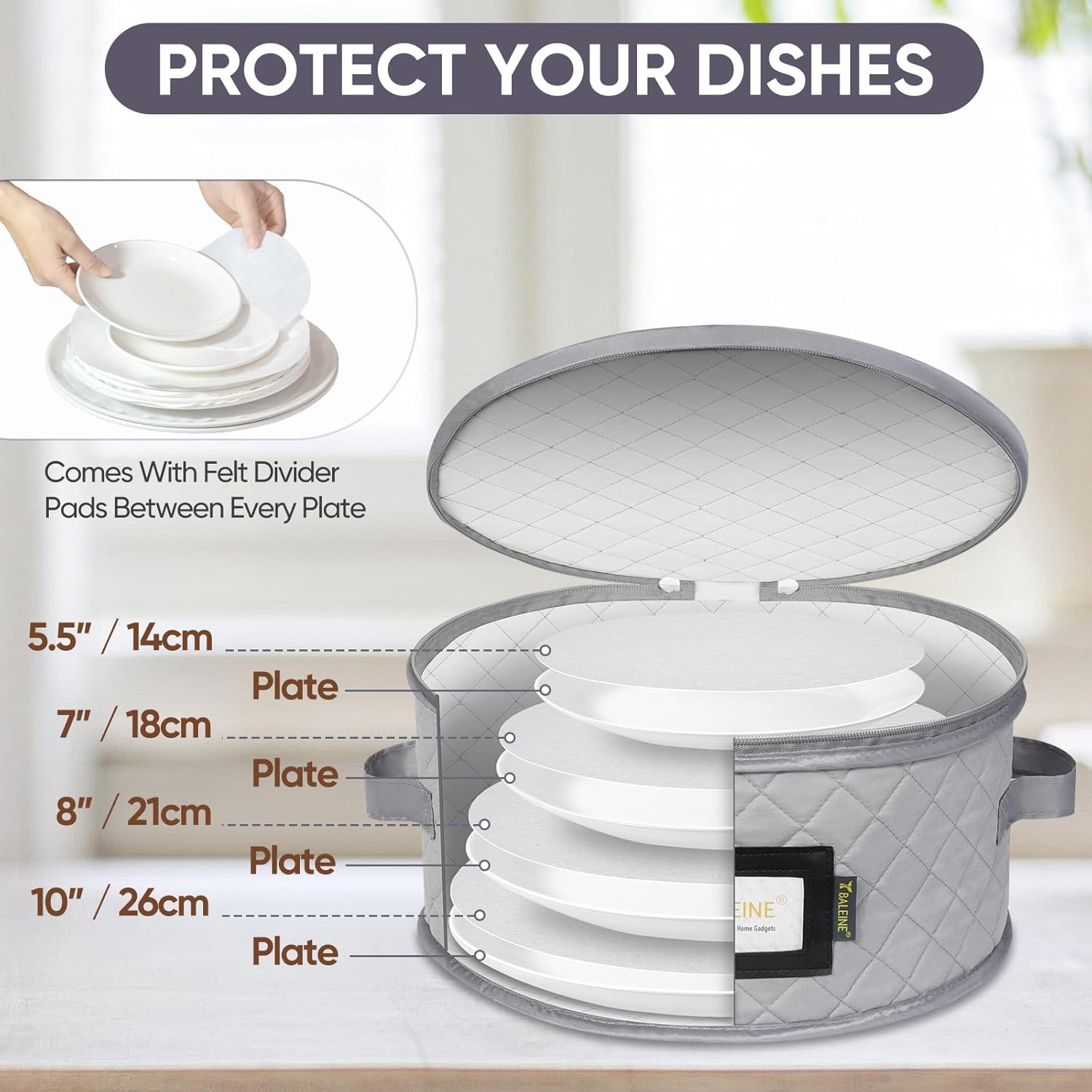 BALEINE Quilted Storage Containers for Wine Glasses and Dishes - Image 6