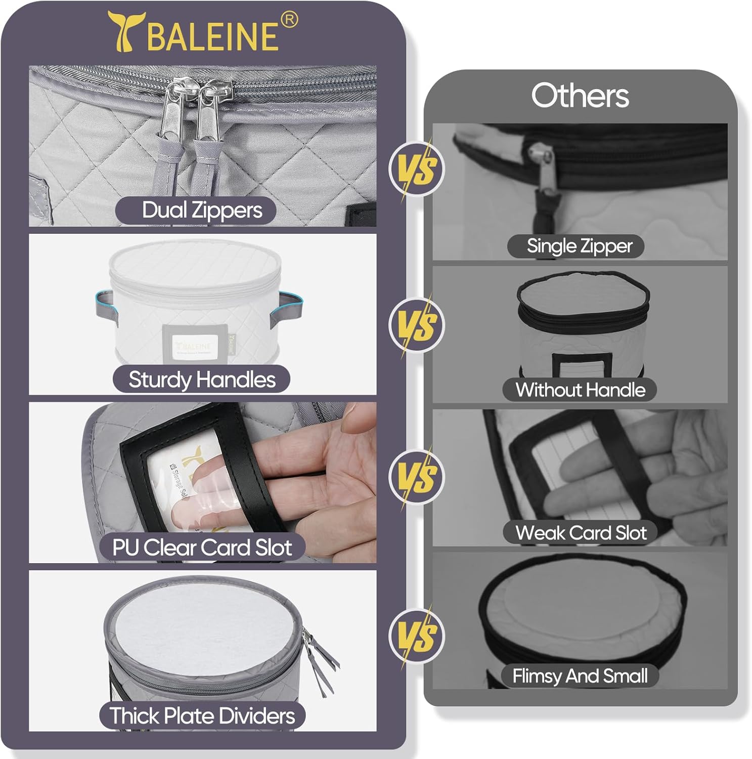 BALEINE Quilted Storage Containers for Wine Glasses and Dishes - Image 7