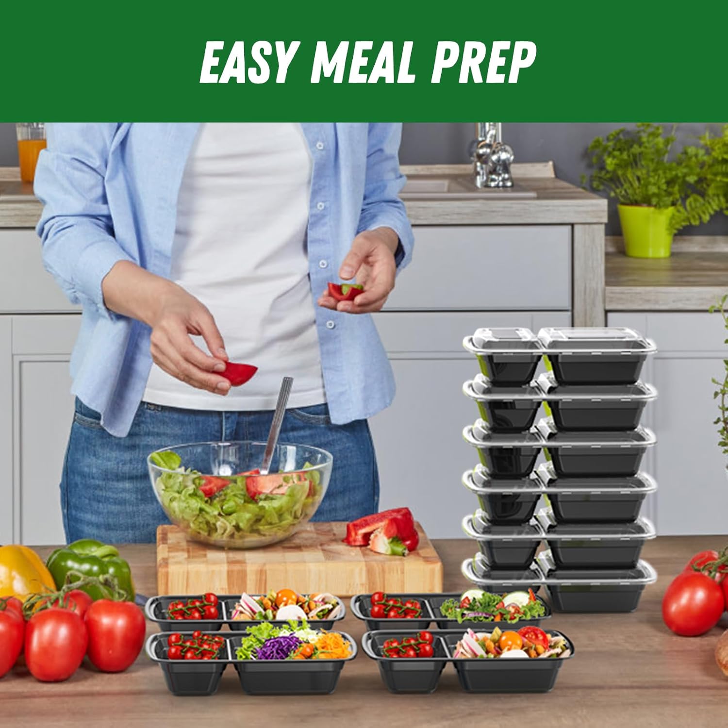 28 oz Reusable Meal Prep Containers with Lids - Image 7