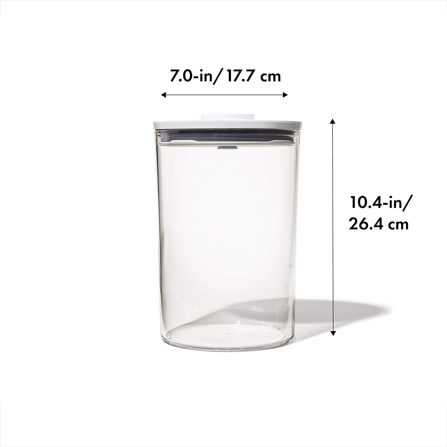 OXO Good Grips Round POP Container – Large (5.2 Qt) for flour, sugar, cereal and more | Airtight Food Storage | BPA Free | Dishwasher Safe | Clear Body,White - Image 3