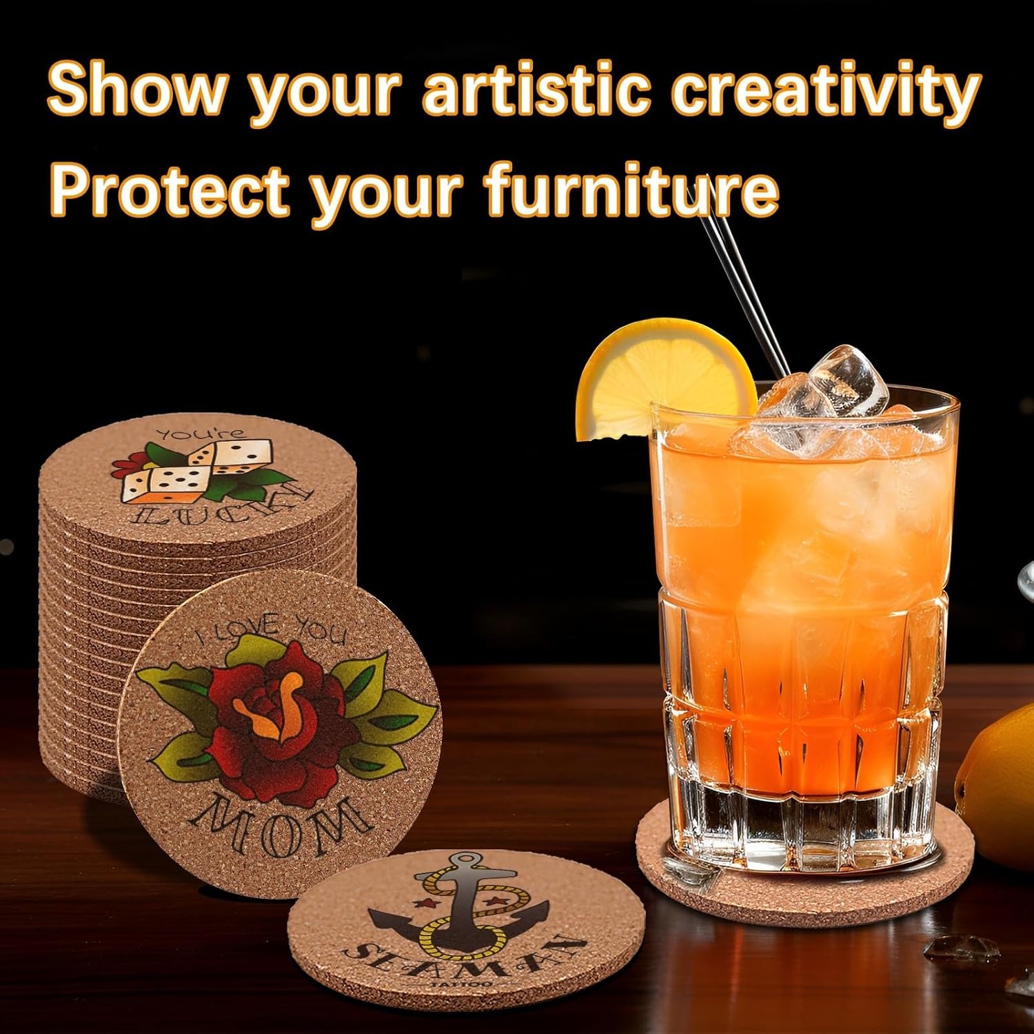 50 Pcs Blank Cork Coasters for Home Decoration - Image 3