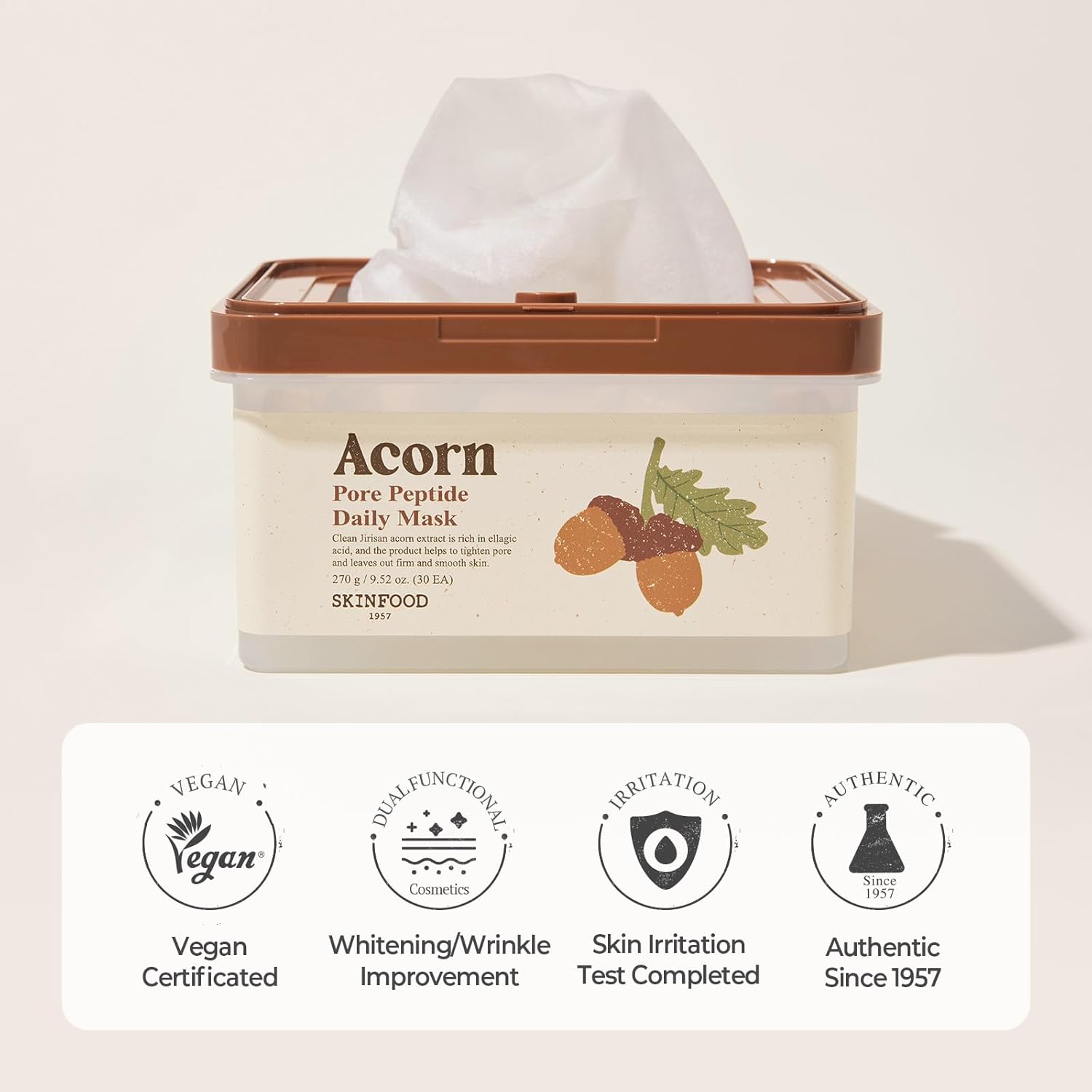 SKINFOOD Acorn Pore Peptide Daily Sheet Mask - Image 9