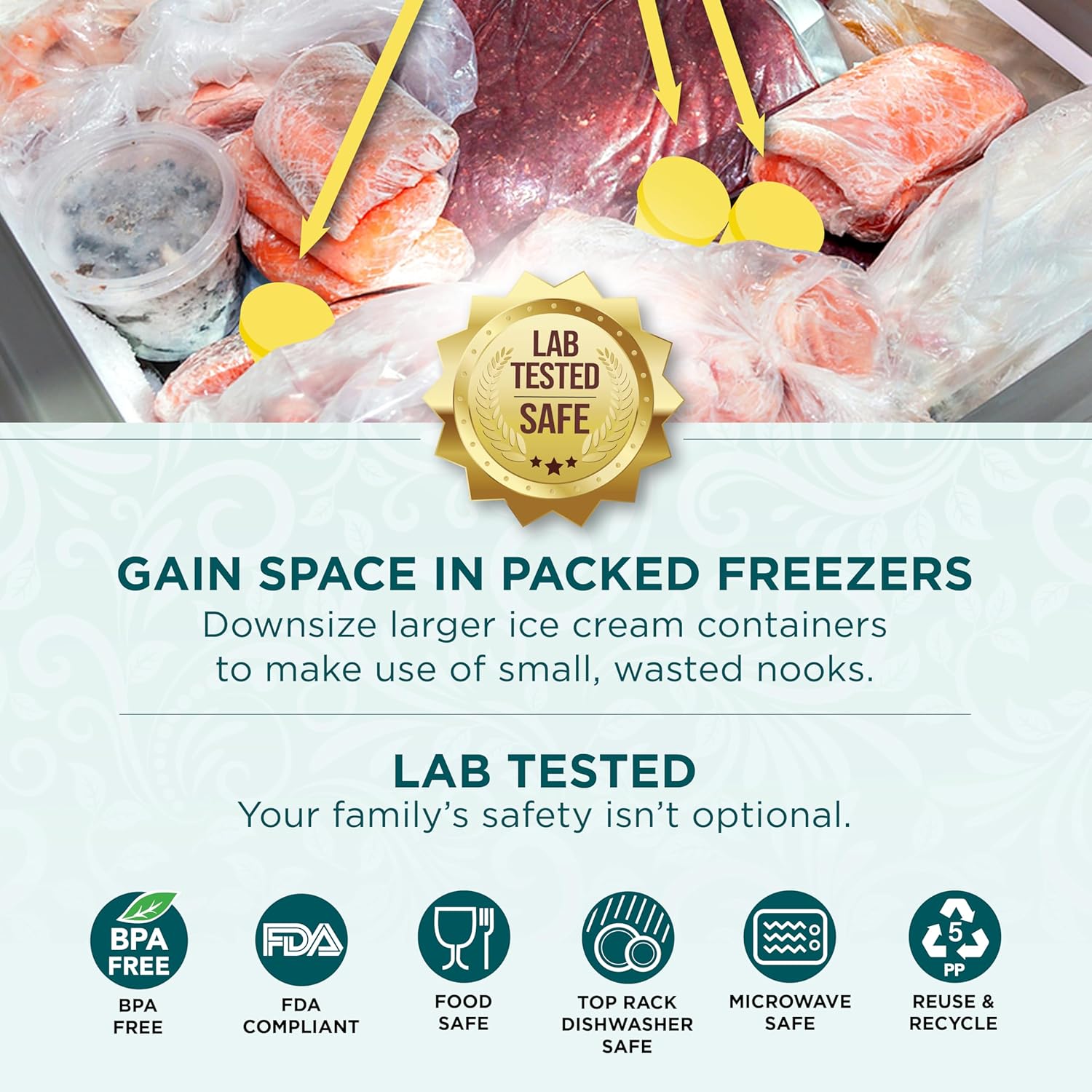 KOYAIRE Portion Control Ice Cream Containers for Homemade Ice Cream - Image 6