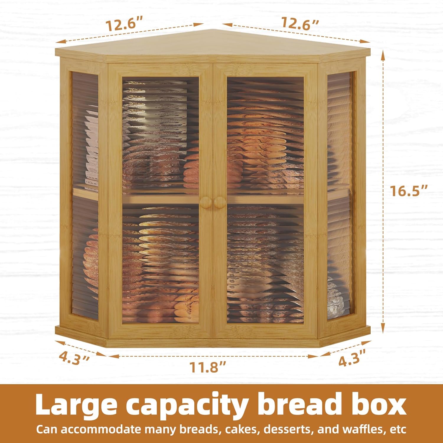 Large Bamboo Bread Storage Box - Image 3