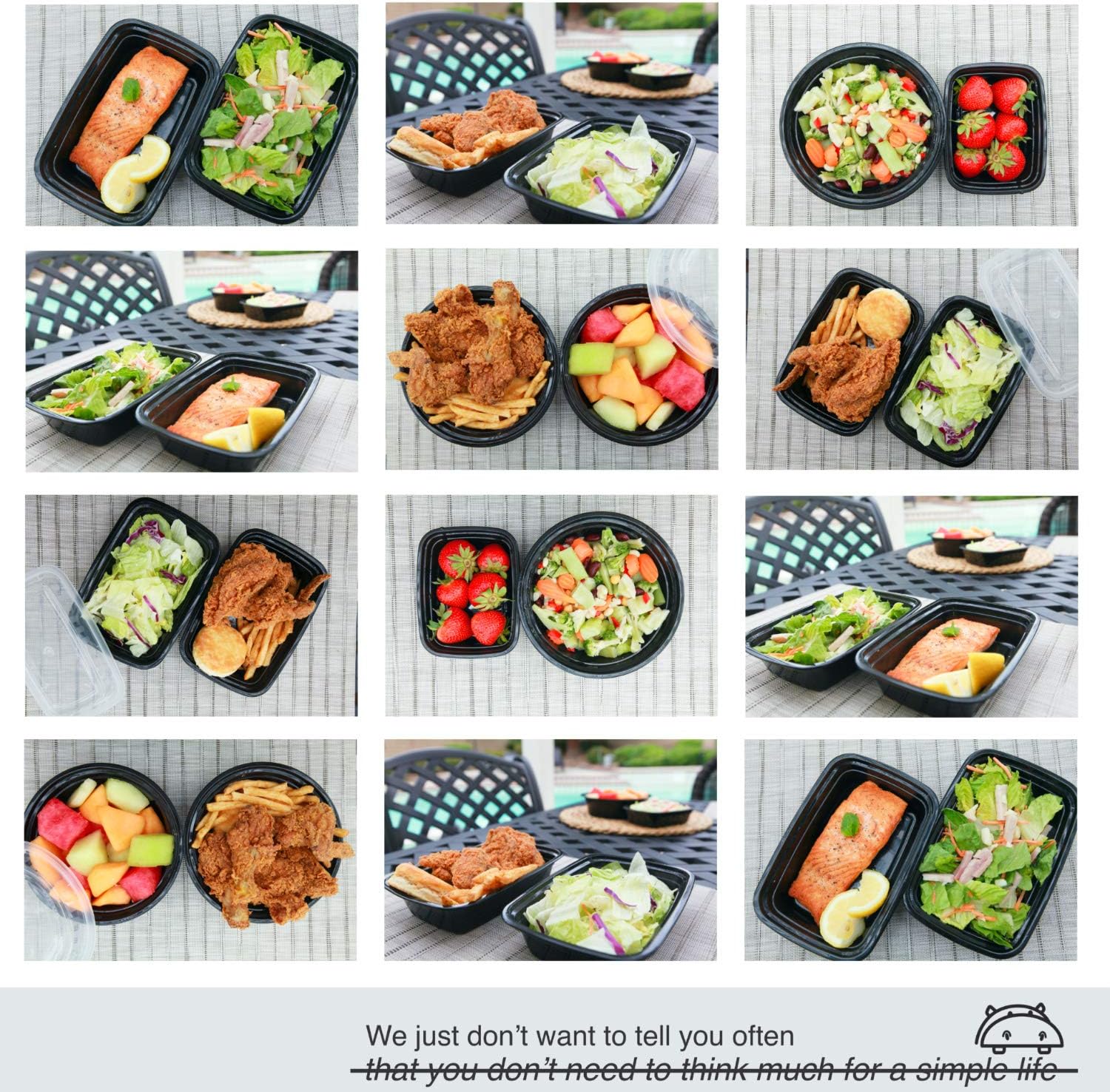 PARTYHIPPO Small Meal Prep Containers Single Lids, 12 OZ [25-Pack] Food Storage Bento BPA Free | Stackable | Reusable Lunch Boxes, Microwave/Dishwasher, Freezer Safe,Portion Control (12 OZ 25 pack) - Image 8