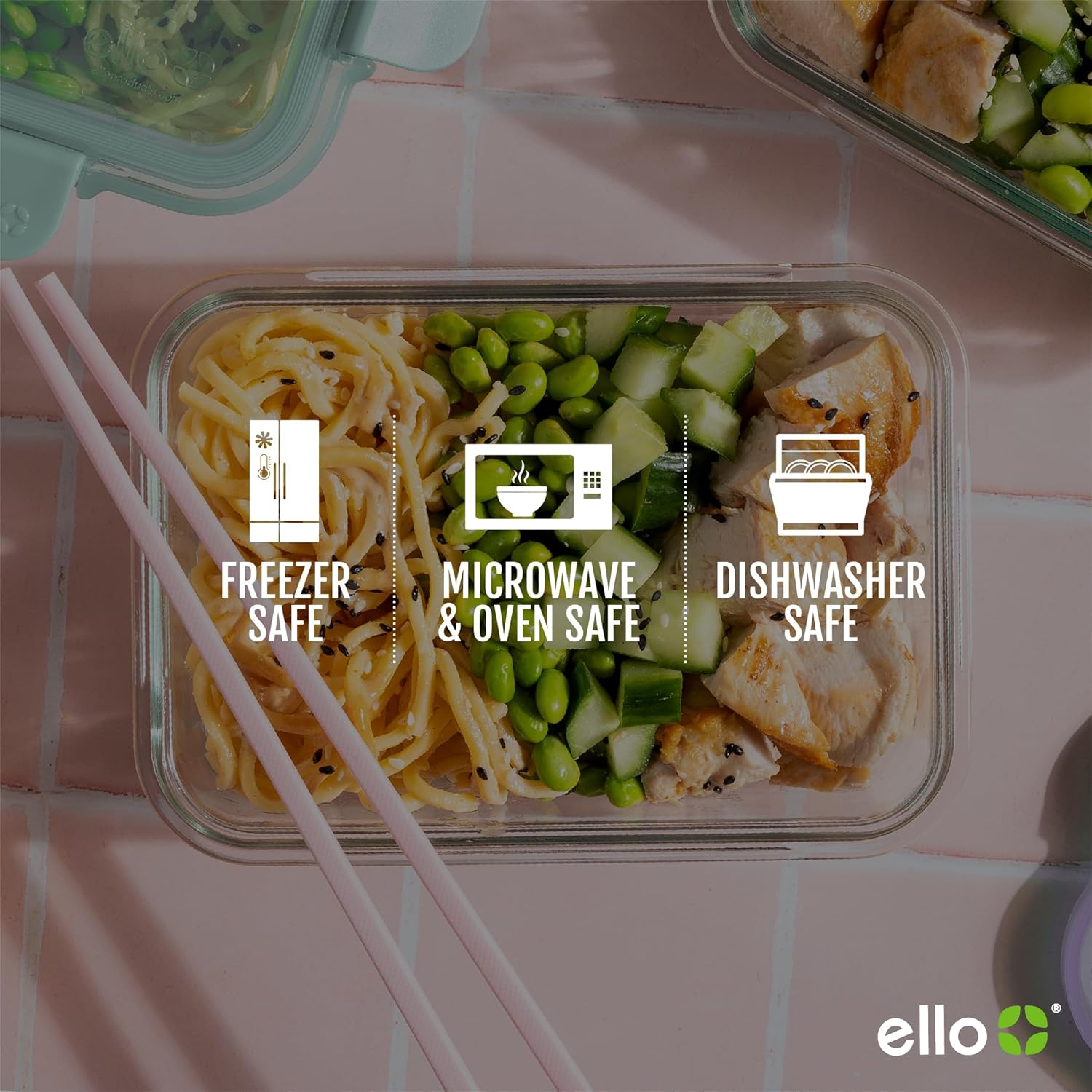 Ello Color Lock Glass Meal Prep Containers - Image 6