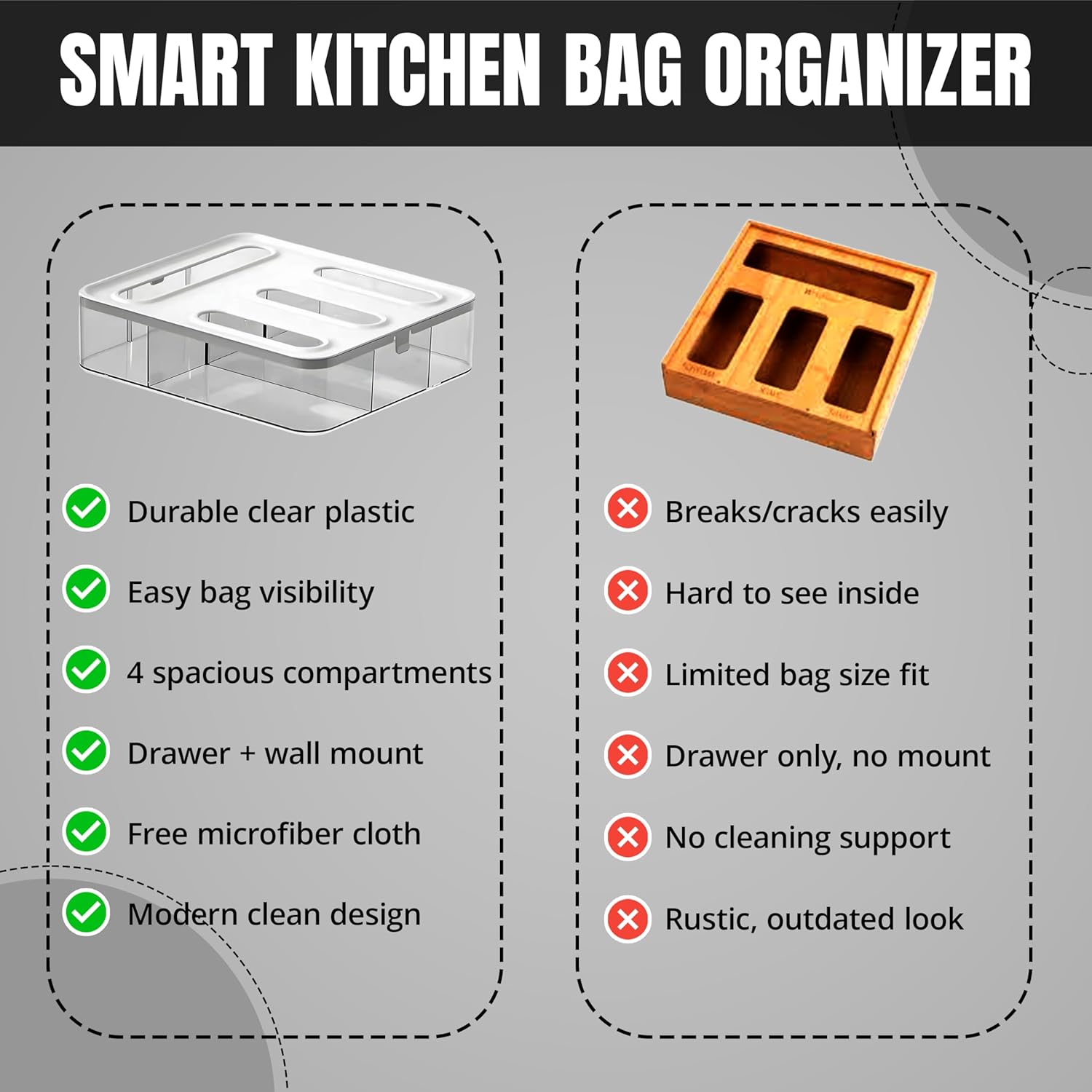 4 IN 1 Food Storage Bag Organizer for Kitchen Drawer - Image 4